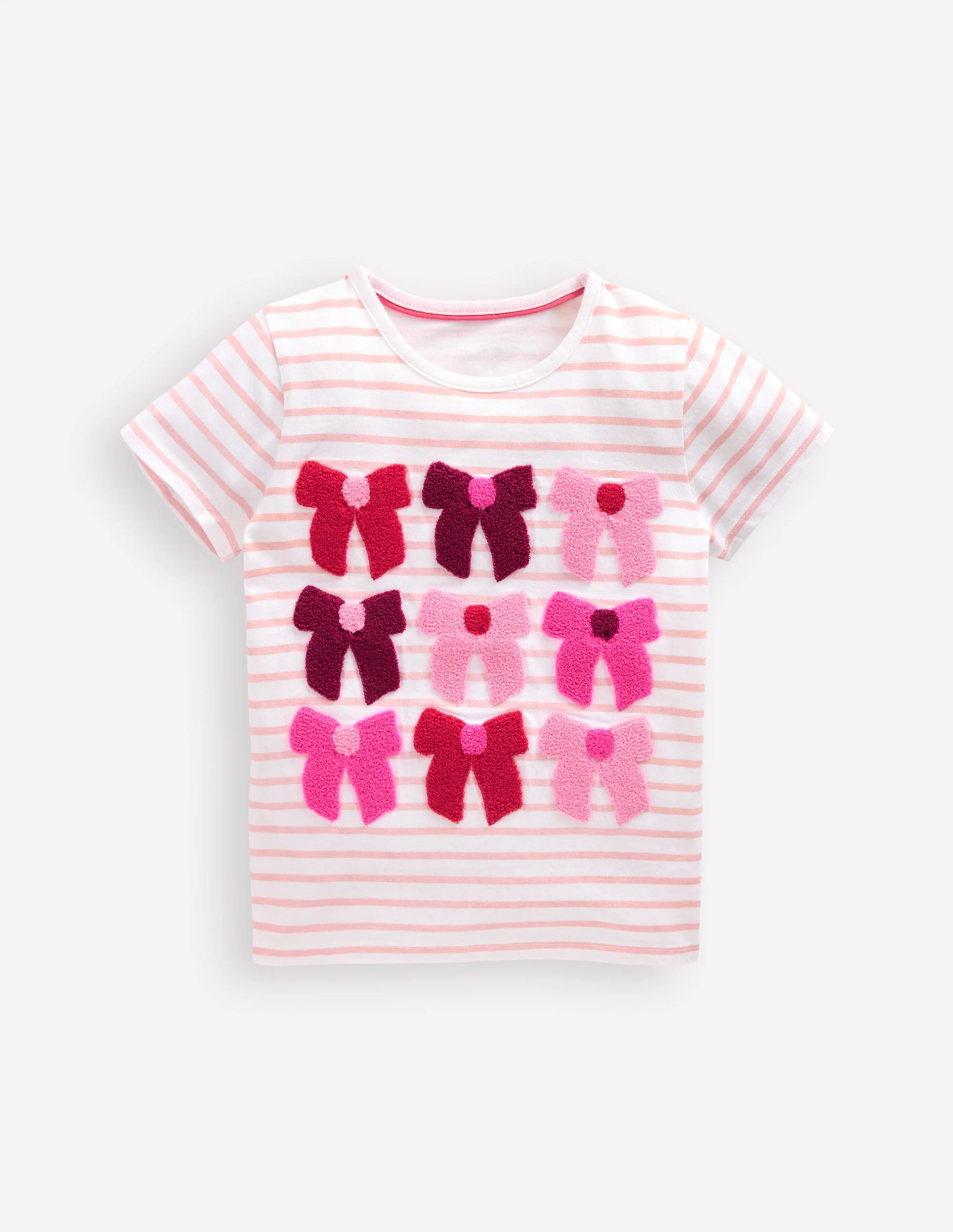 Bay Bouclé-T-Shirt-Streifen Schleifen