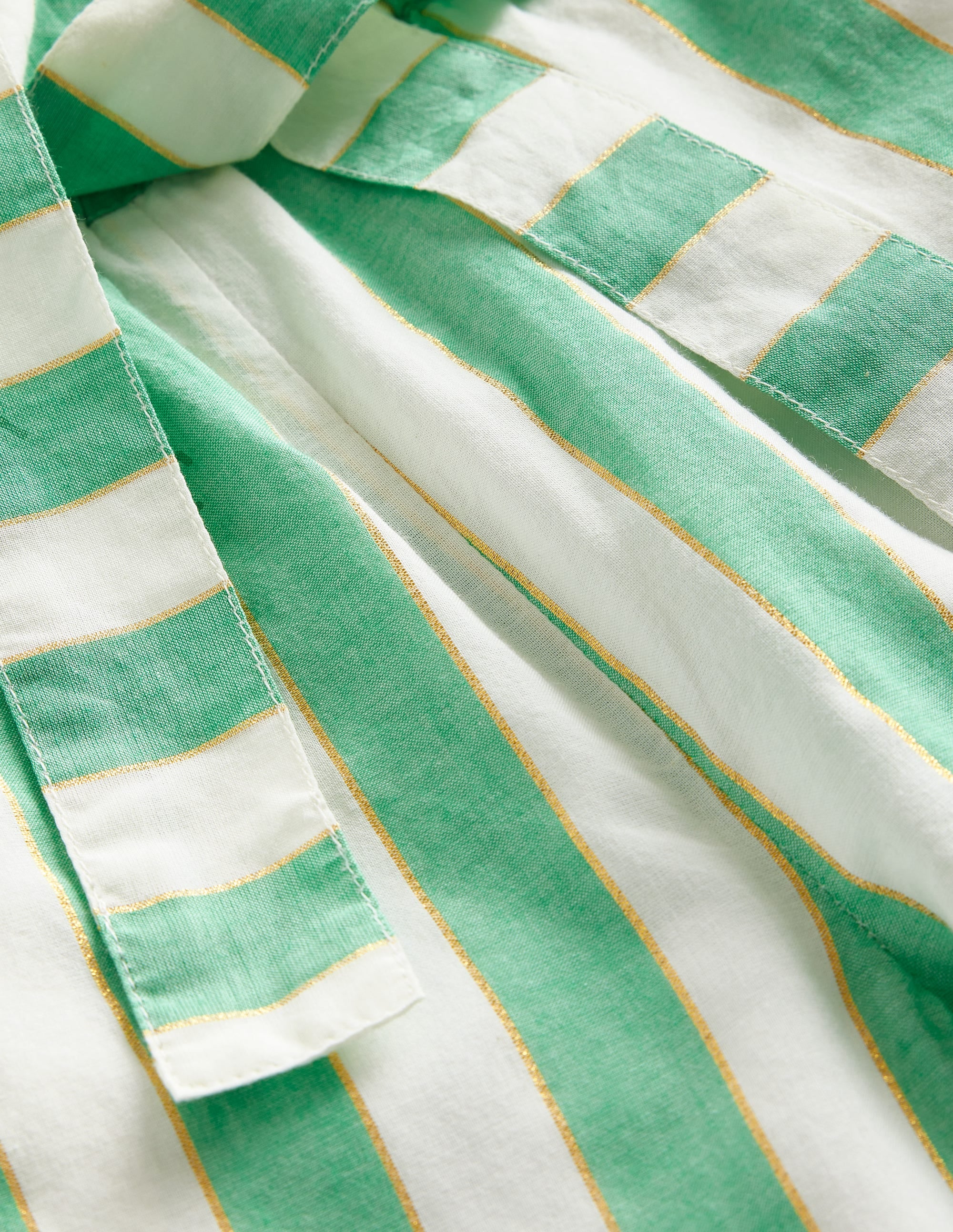 Bedruckte Hose mit weitem Bein-Grüne Streifen, Lurex - Image 3