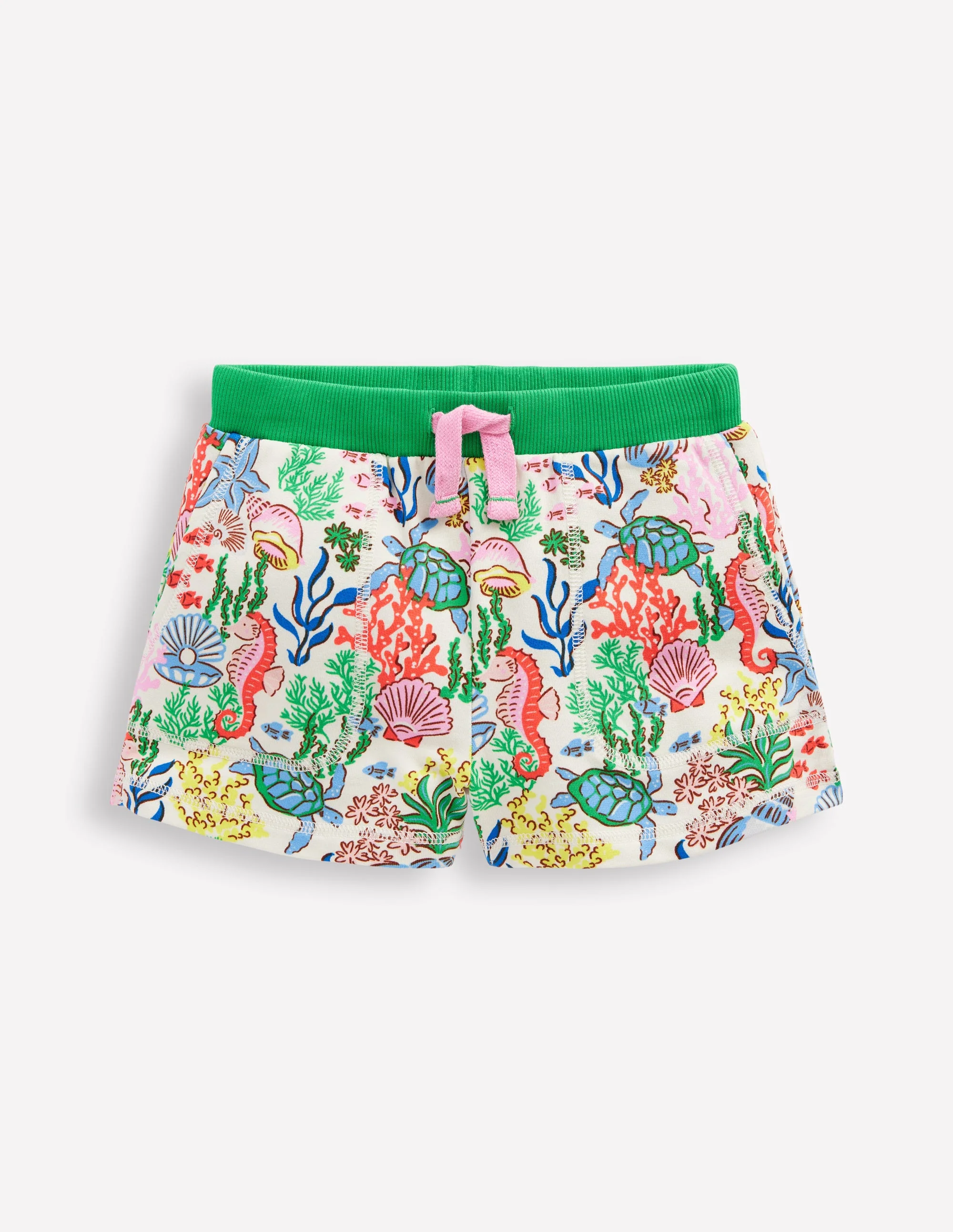 Bedruckte Jerseyshorts-Bunt Korallenbucht