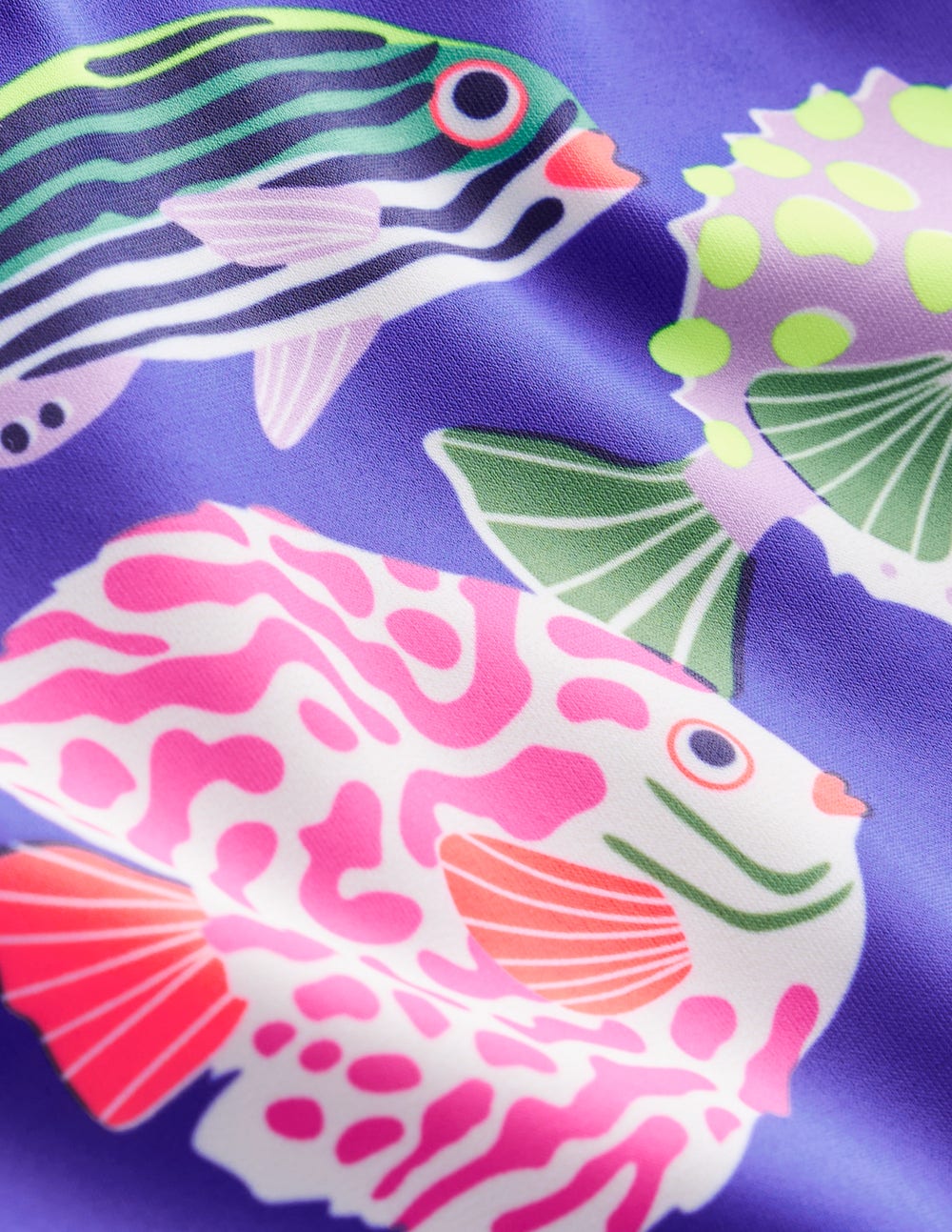 Bedruckter Badeanzug mit gekreuzten Trägern-Blaureiher Fisch - Image 3