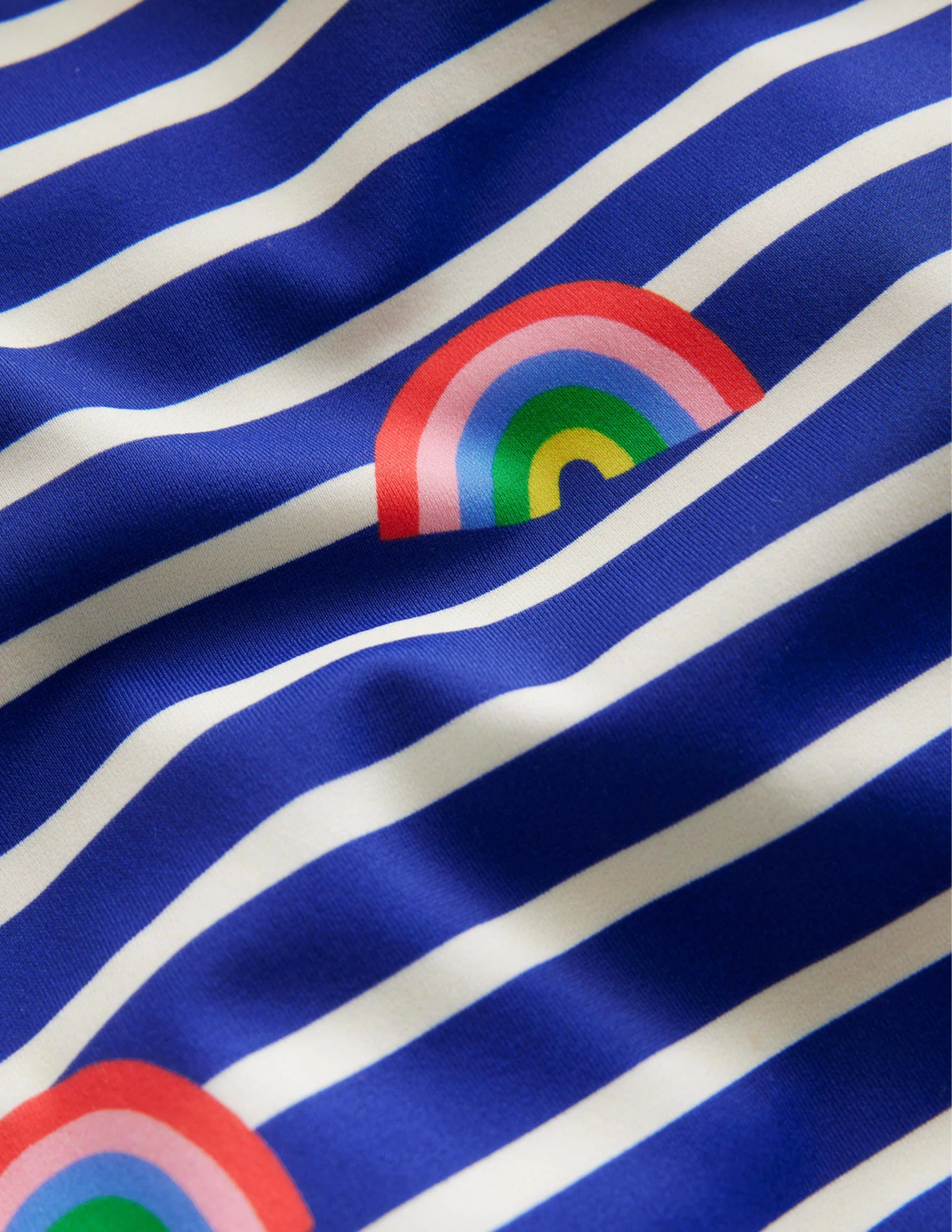 Bedruckter Badeanzug mit gekreuzten Trägern-Saphirblau Breton Regenbögen - Image 3