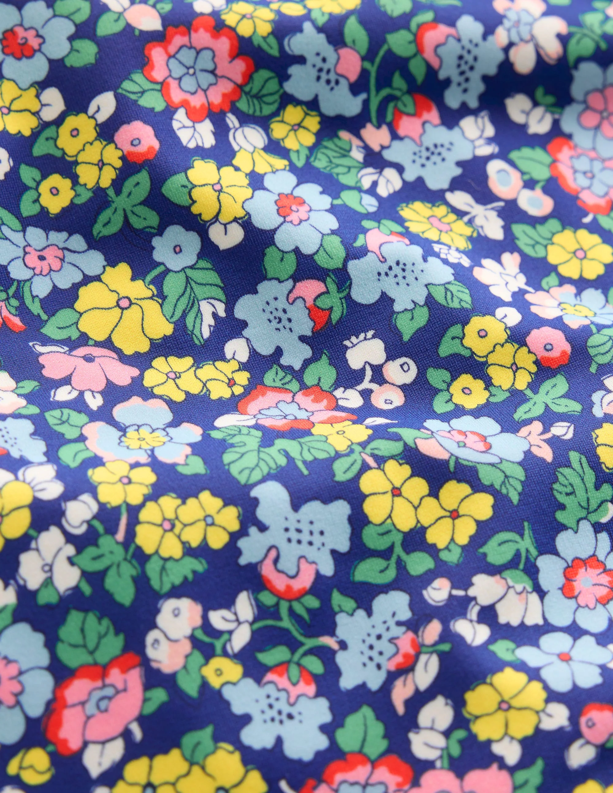 Bedruckter Badeanzug mit gekreuzten Trägern-Saphirblau Nautisches Blumenmuster - Image 3