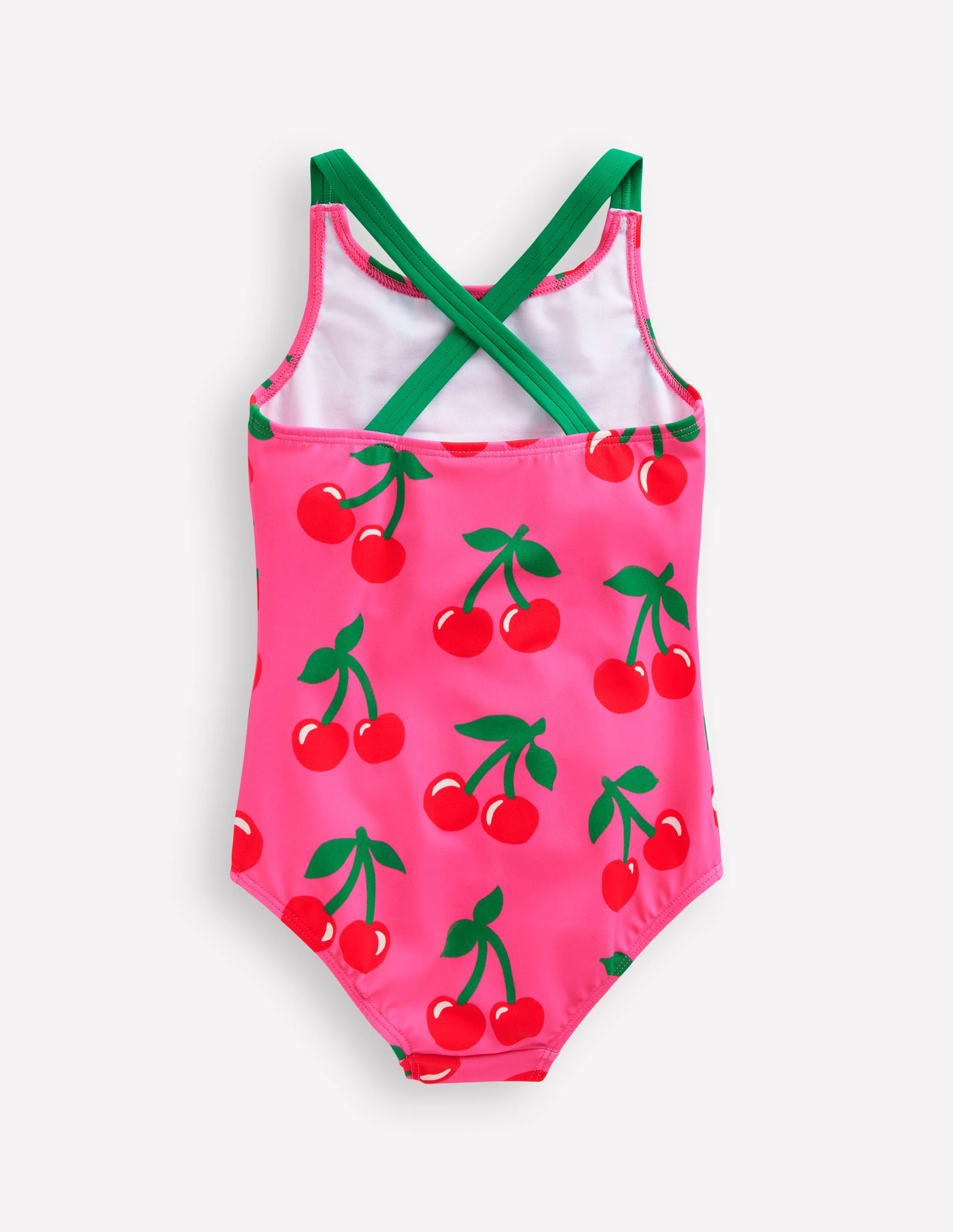 Bedruckter Badeanzug mit gekreuzten Trägern-Sorbet-Rosa Kirschen - Image 2