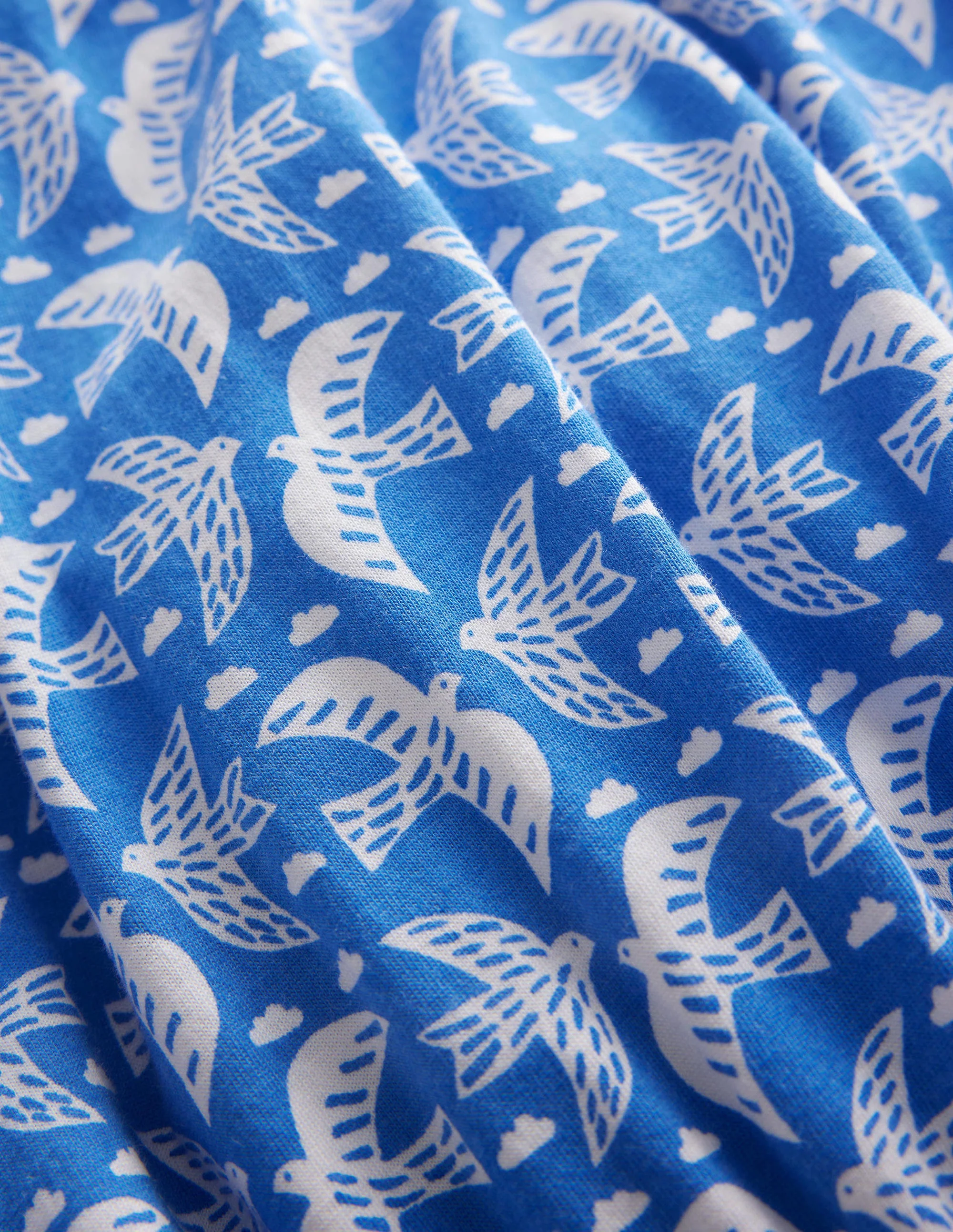 Bedruckter Jumpsuit aus Jersey (WW)-Blau, Vögel - Image 3