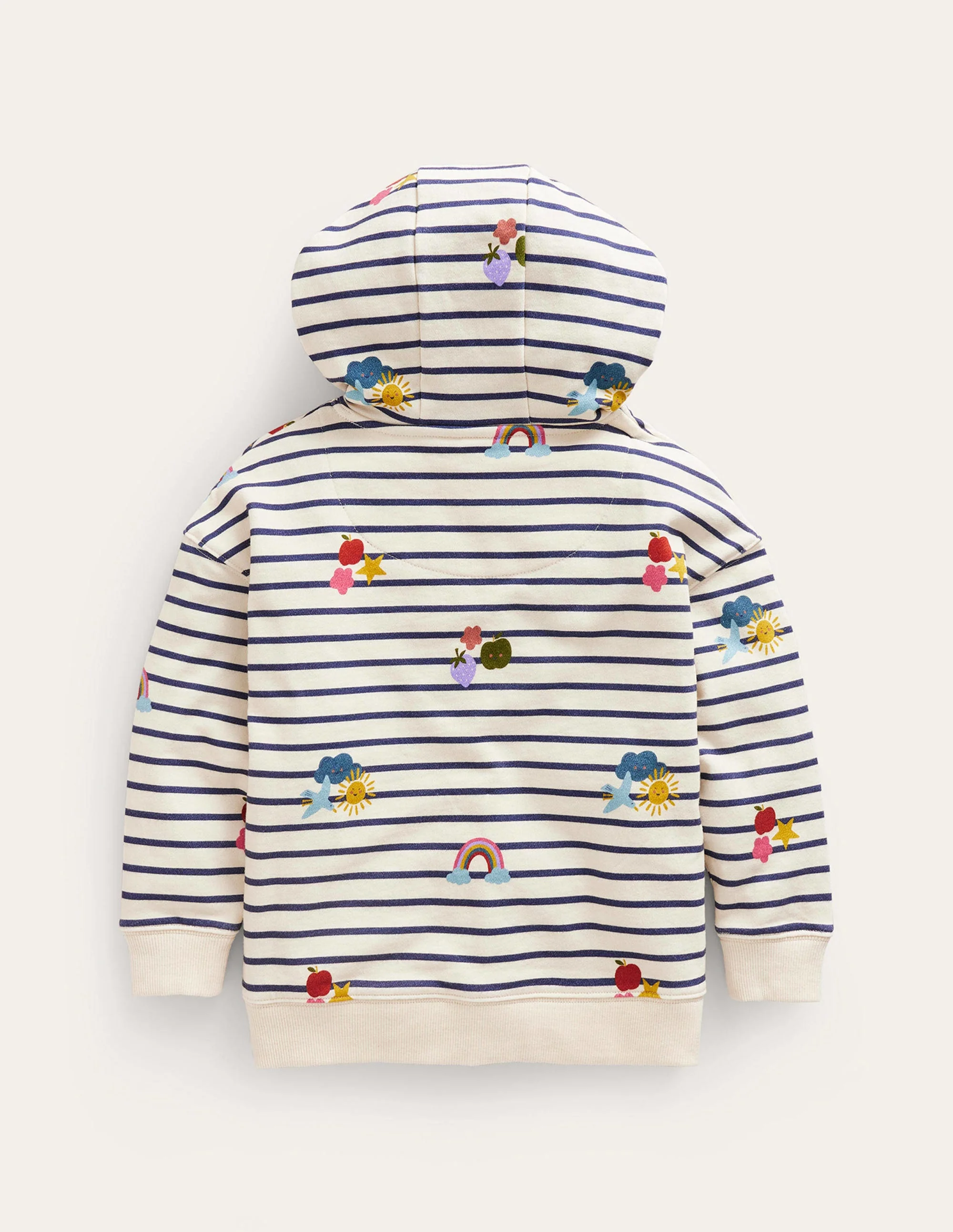 Bedruckter Kapuzenpullover-Streifen Regenbogen Wolken - Image 2