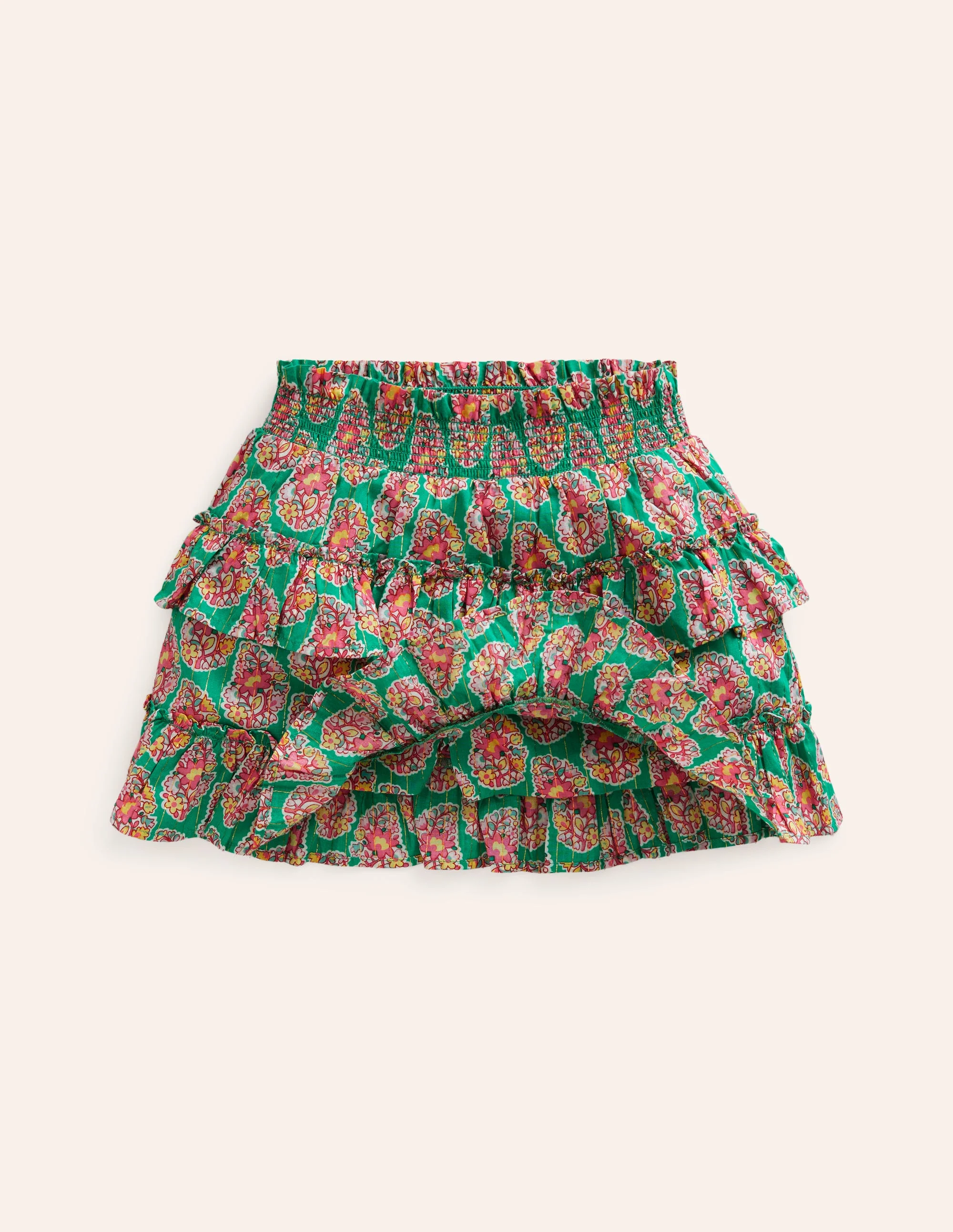 Bedruckter Stufenskort-Jadegrün Paisley - Image 4