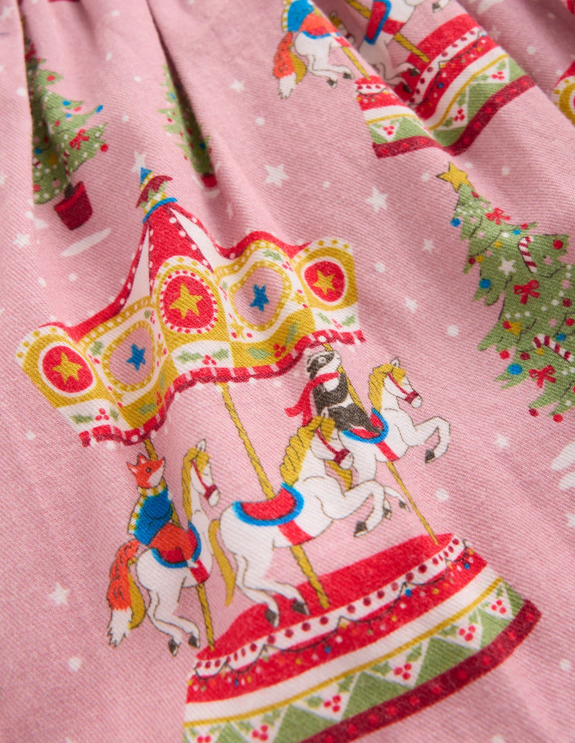 Bedruckter Tellerrock zum Hineinschlüpfen-Vintage-Rosa Karussell - Image 3