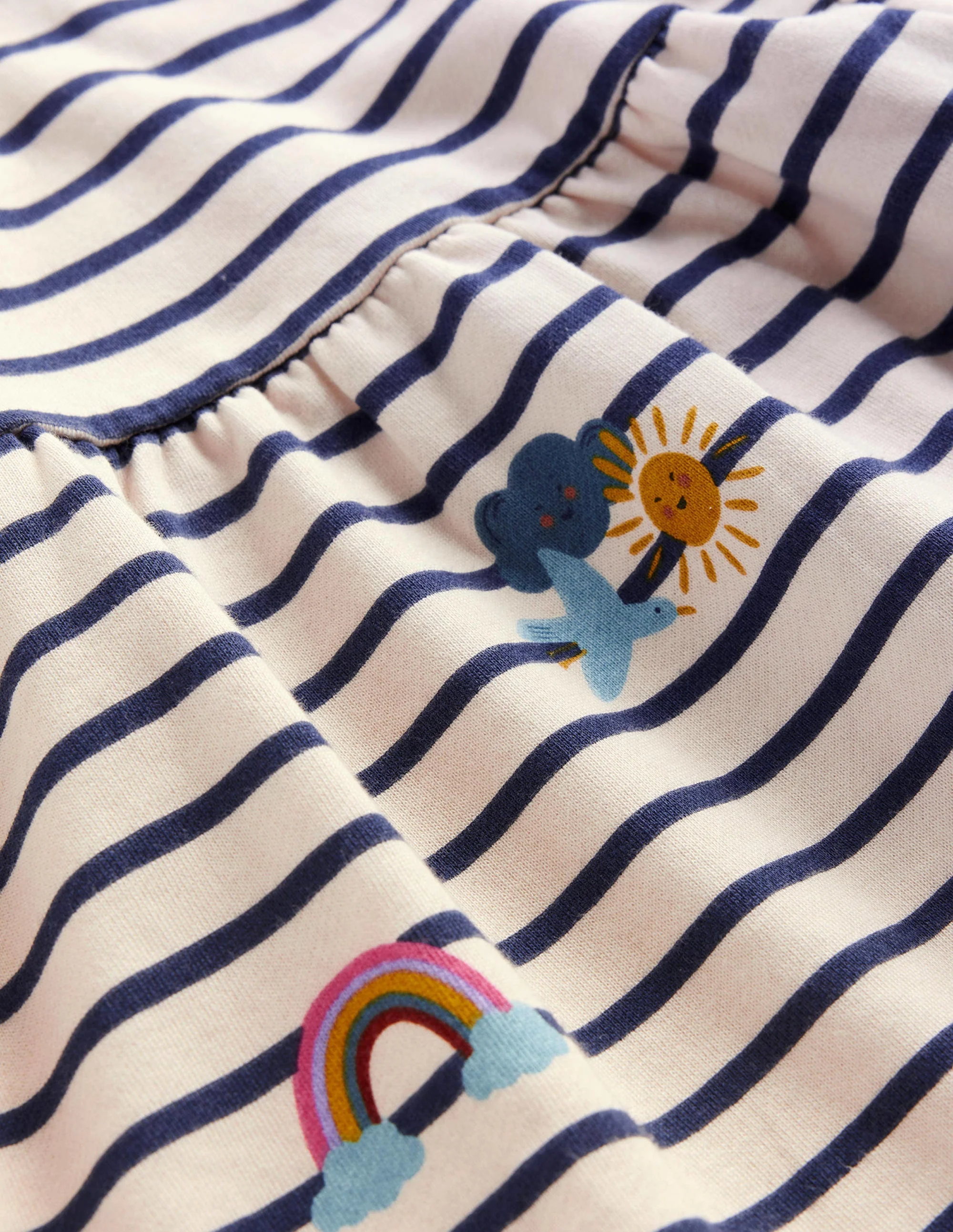 Bedrucktes Sweatshirt-Kleid-Streifen Regenbogen Wolken - Image 3