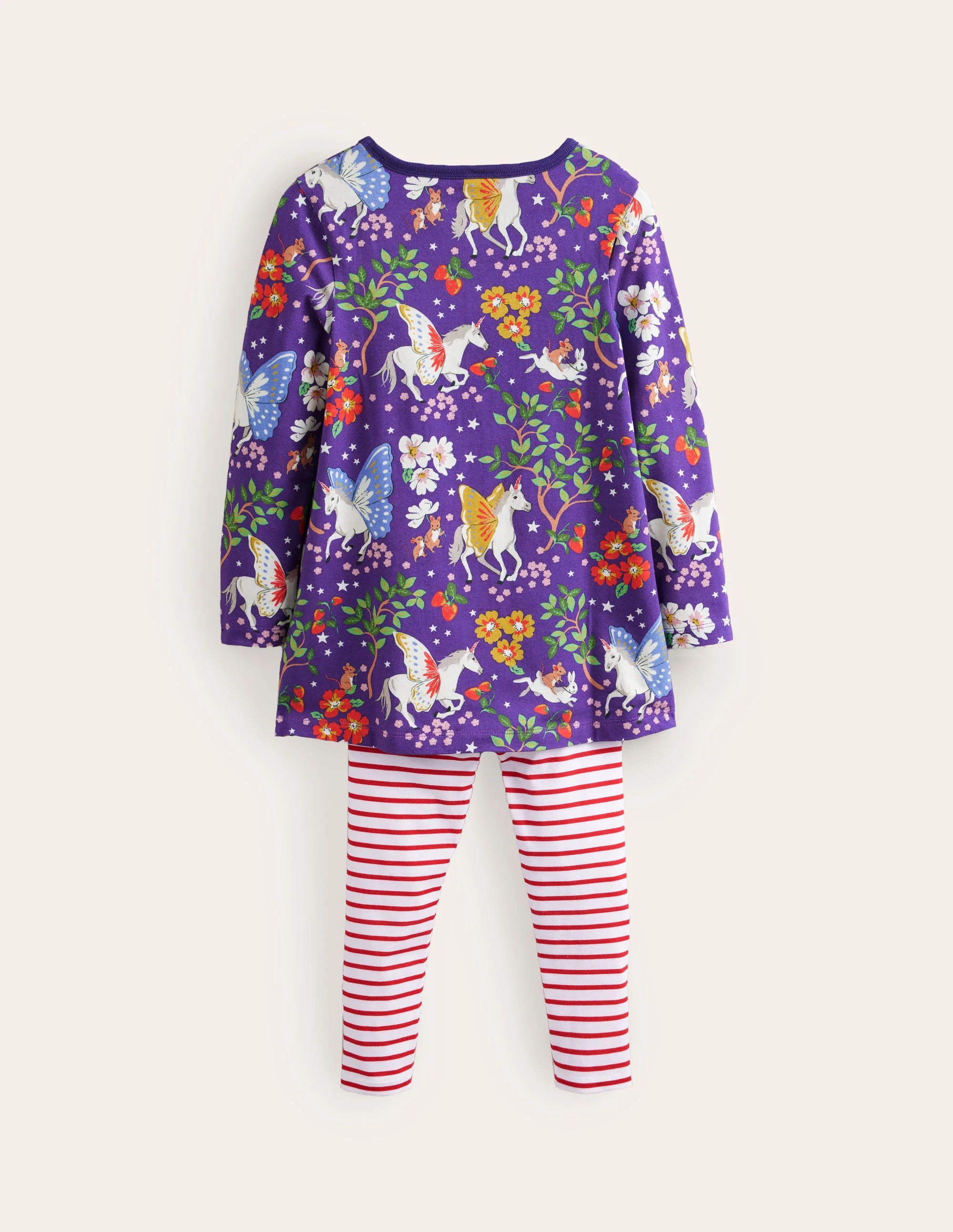 Bedrucktes Tunika- und Leggings-Set-Blau Verzaubertes Einhorn - Image 2