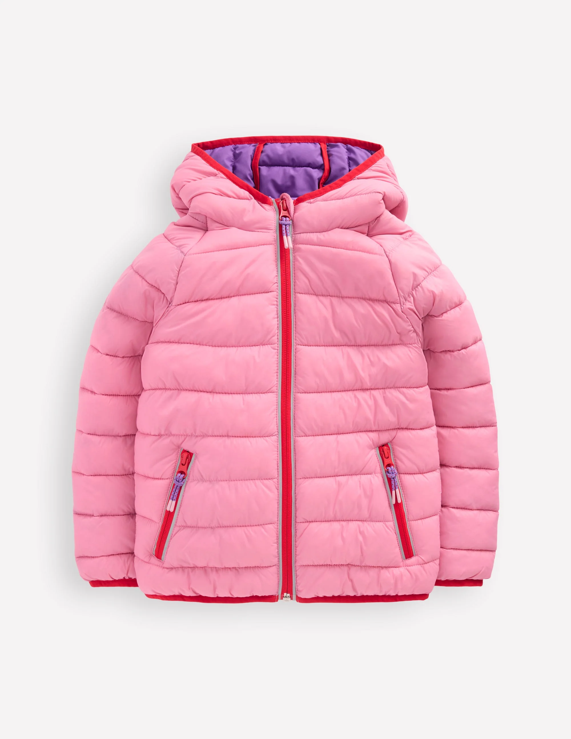 Bequem verstaubare, wattierte Jacke-ROSA