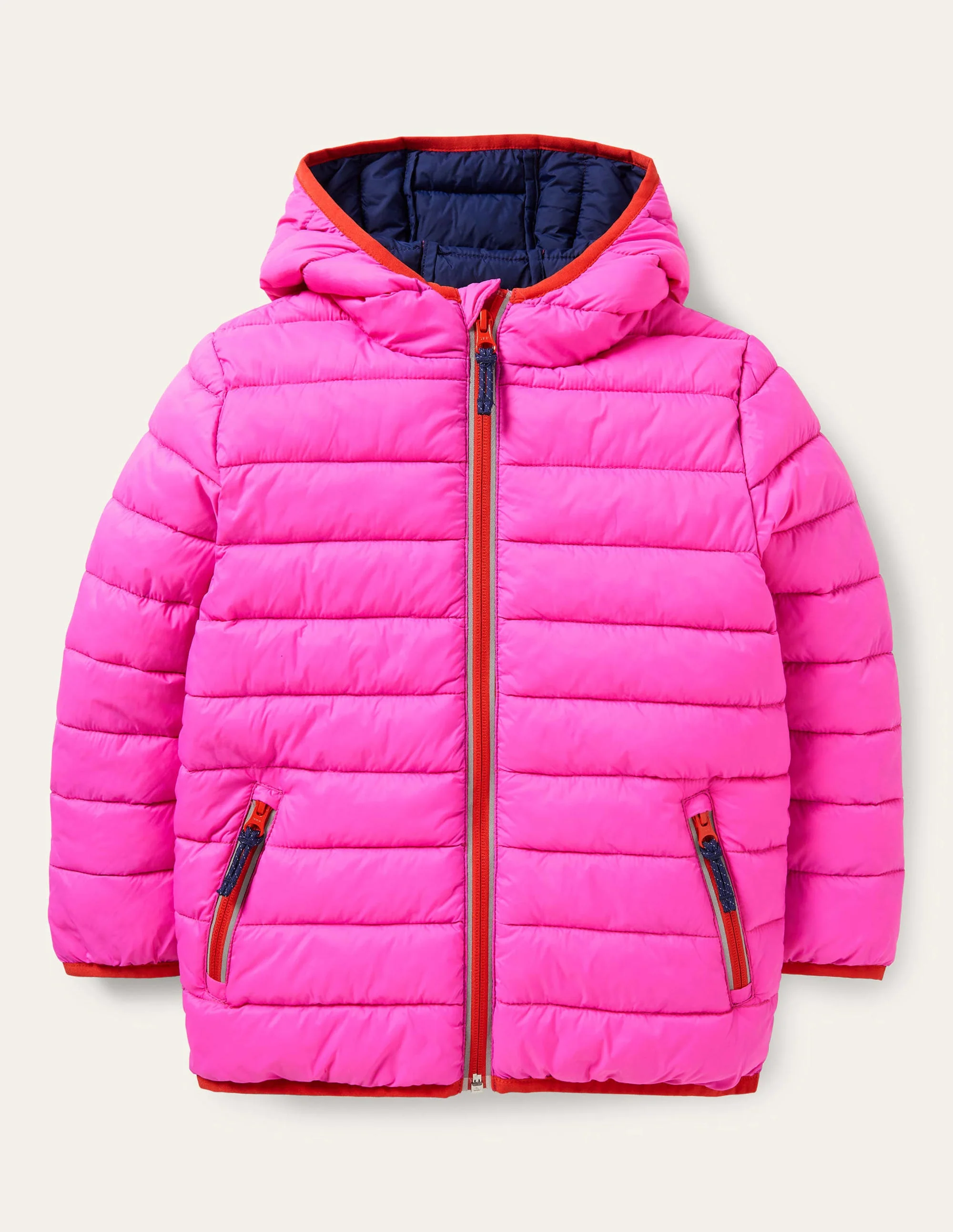 Bequeme wattierte Jacke zum Verstauen-Shocking Pink