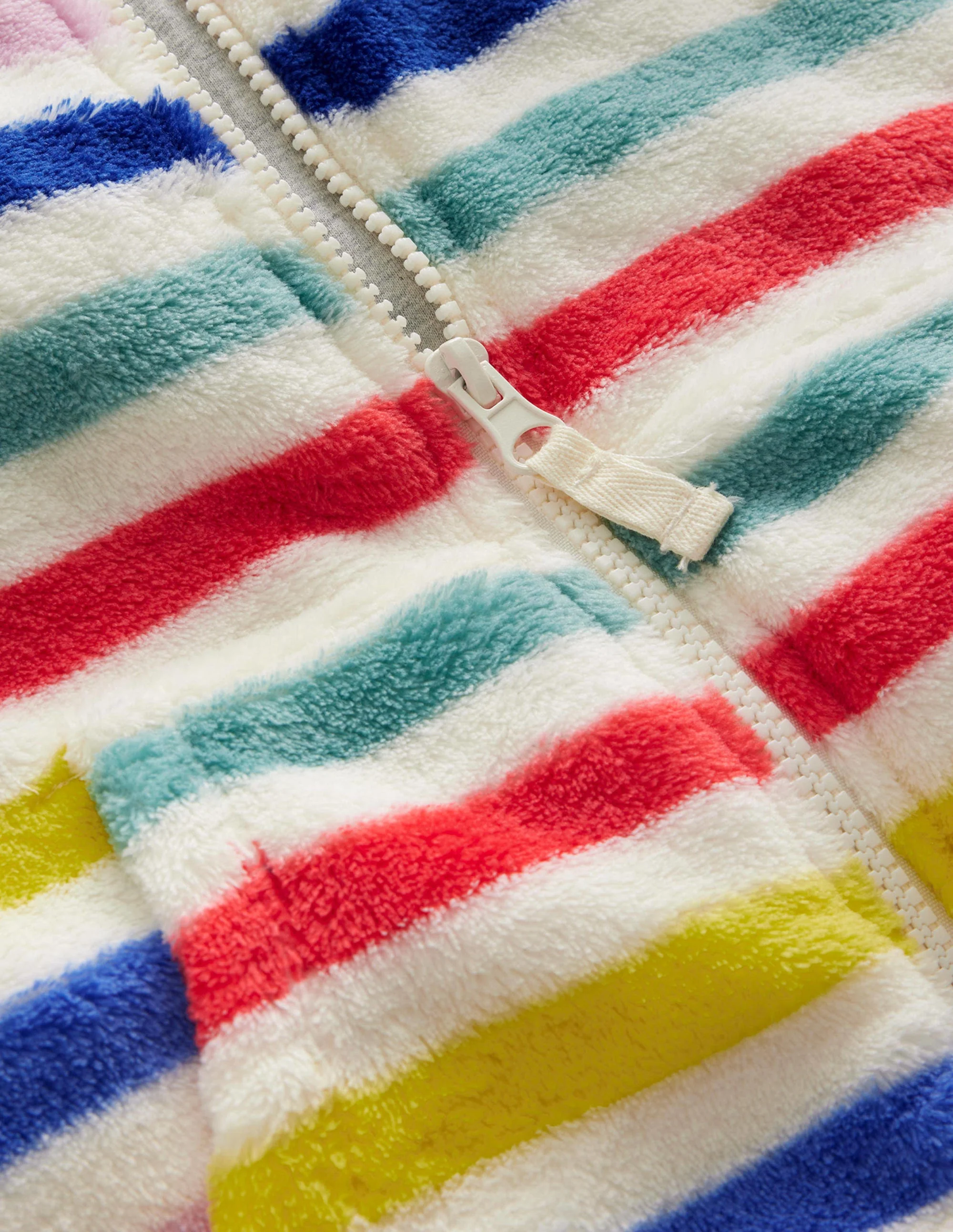 Bequemer Fleece-Overall-Bunt Regenbogen Gestreift - Image 3