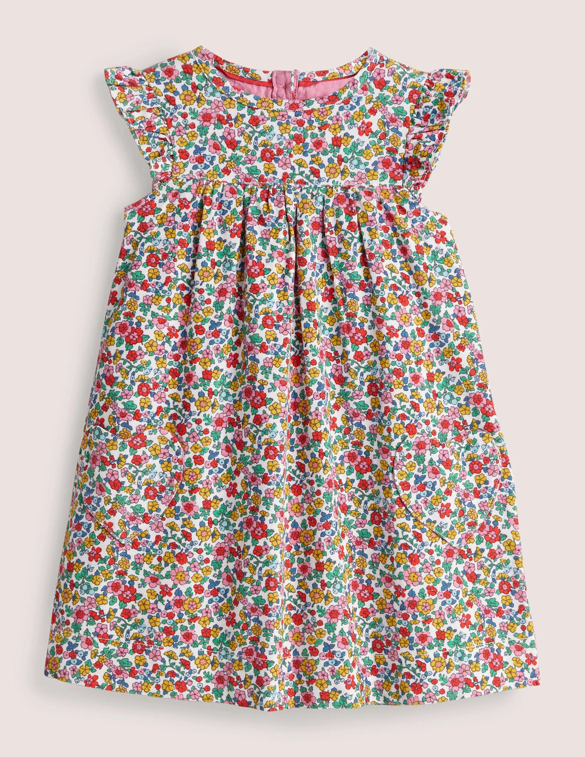 Bequemes Kleid für jeden Tag-Naturweiß, Vintage-Blumenmuster