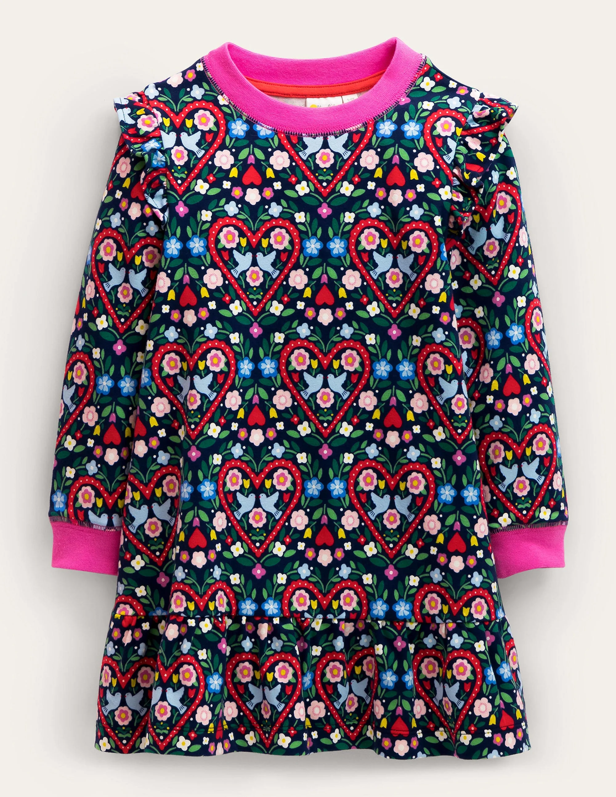 Bequemes Sweatshirt-Kleid-Schuluniform-Navy, Folkloreherzen