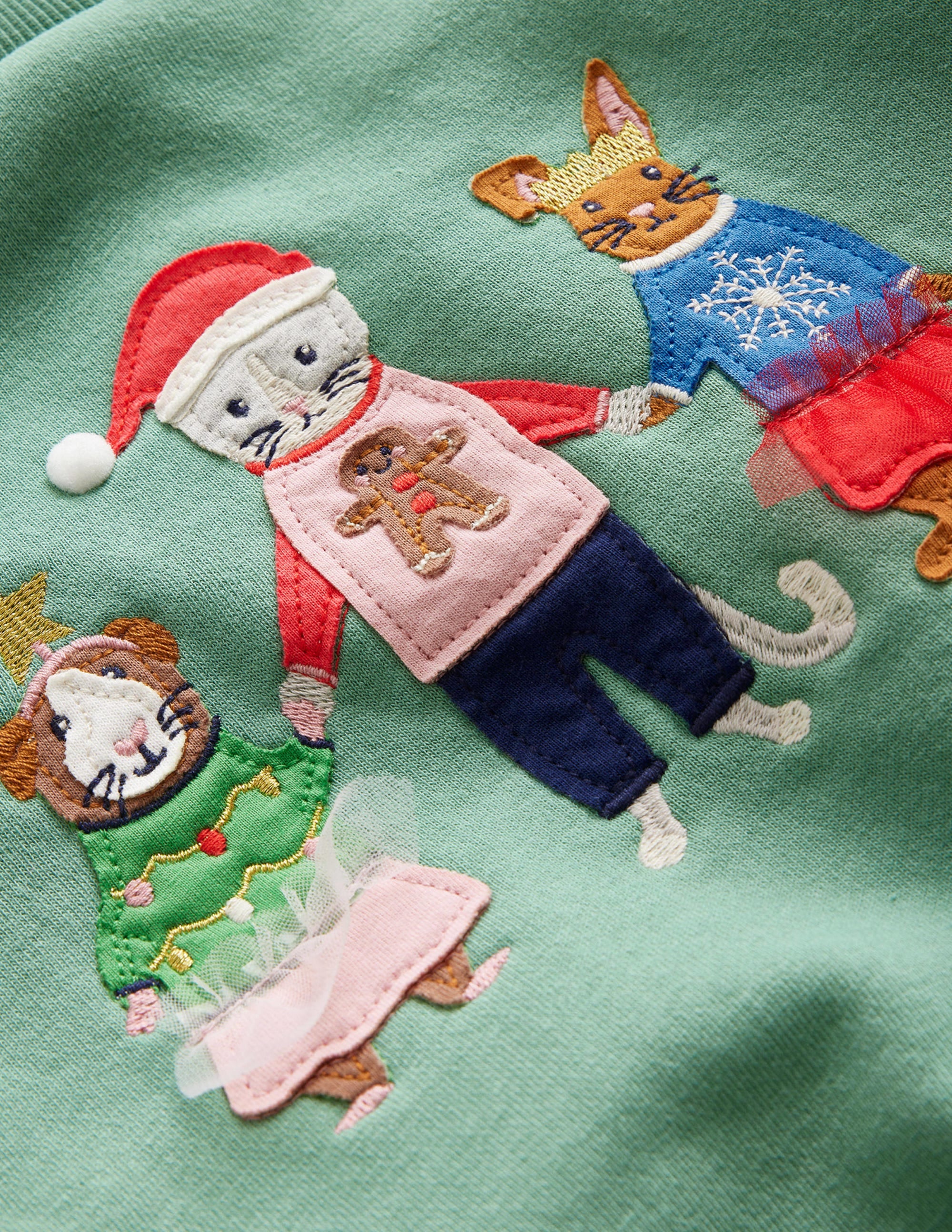 Bequemes Sweatshirt mit Applikation-Zultanit Grün Festliche Freunde - Image 3