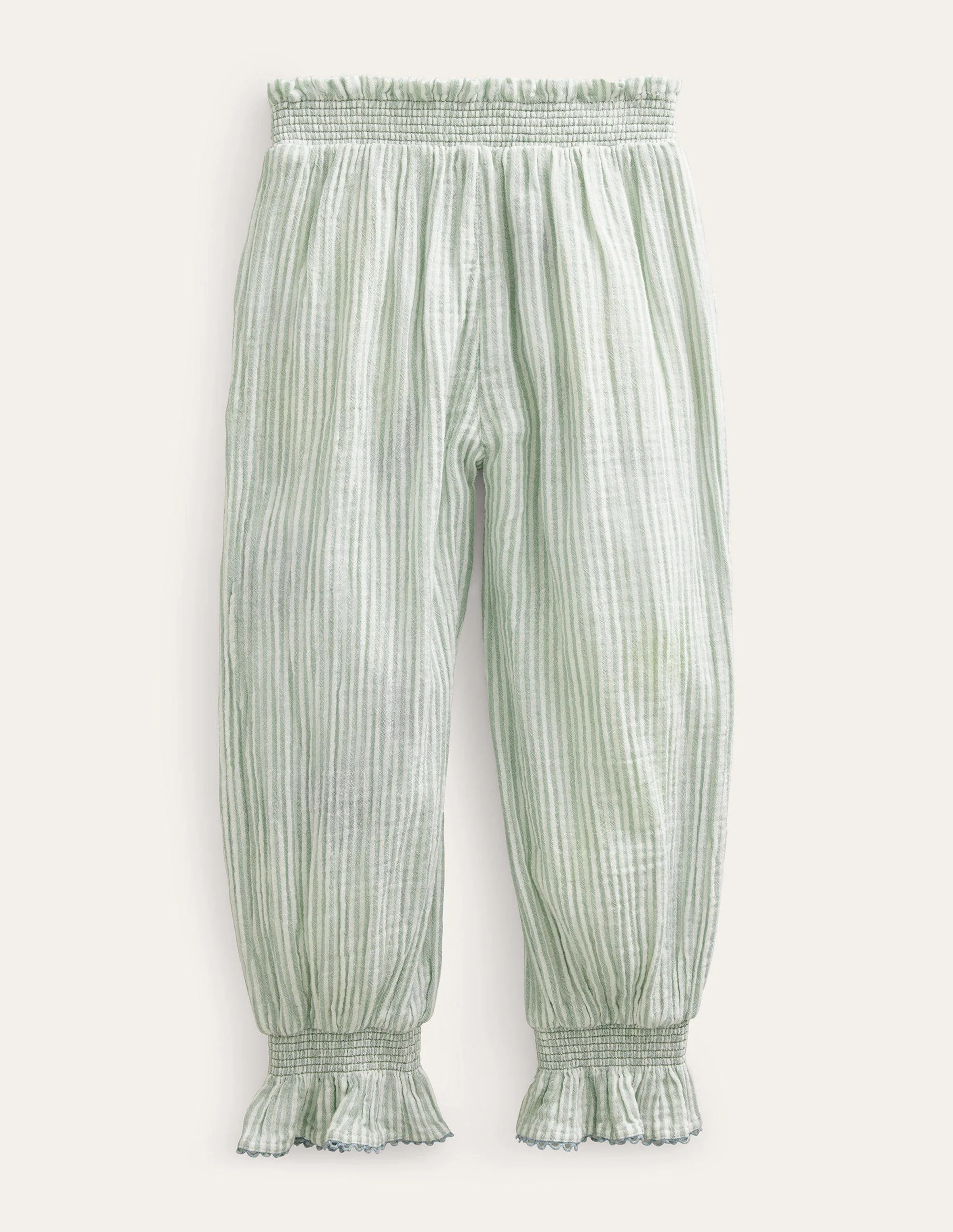 Bestickte Ballonhose-Grün, Feine Streifen/Stickerei - Image 2