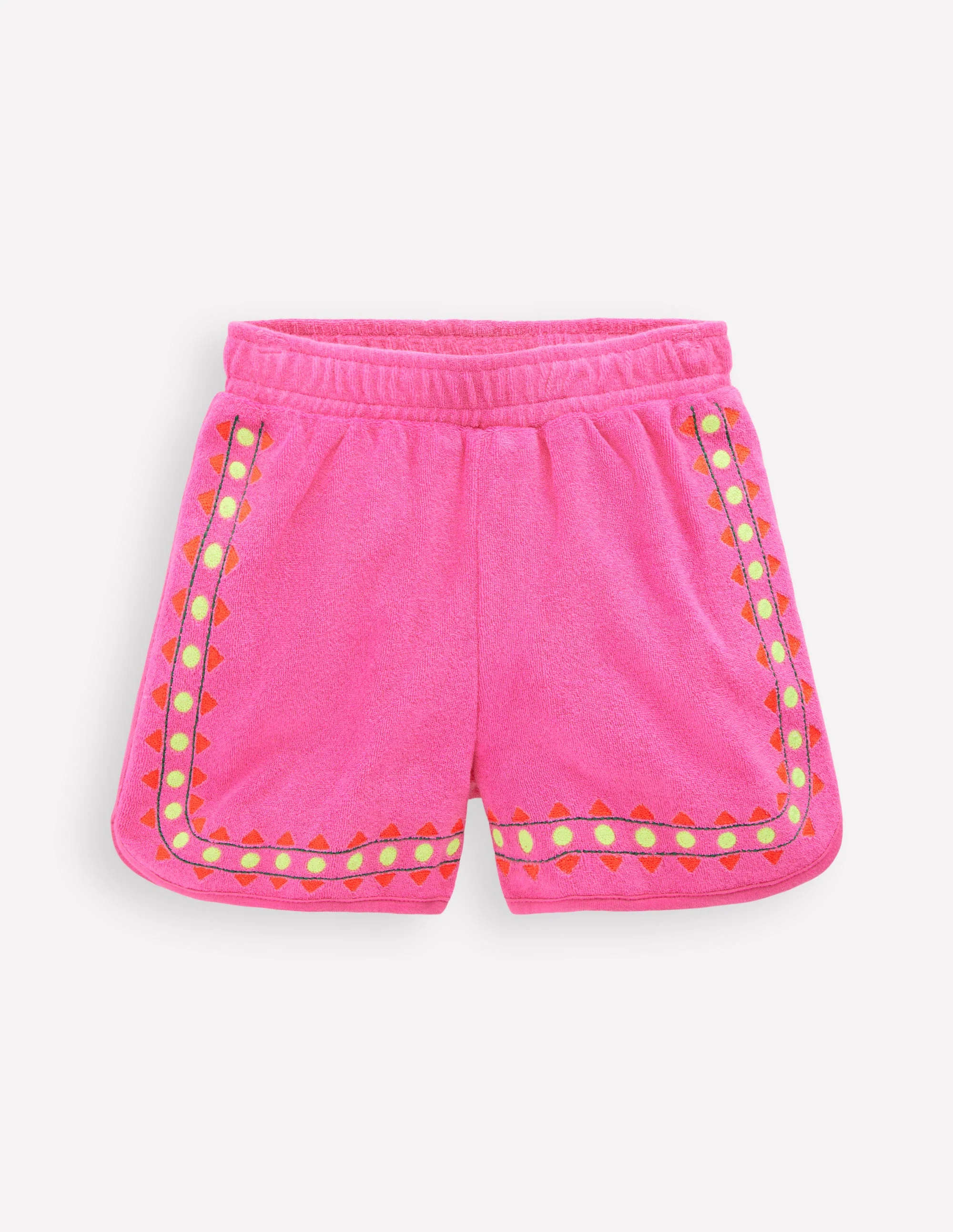 Bestickte Frottee-Shorts-Sorbet-Rosa Stickerei - Image 3