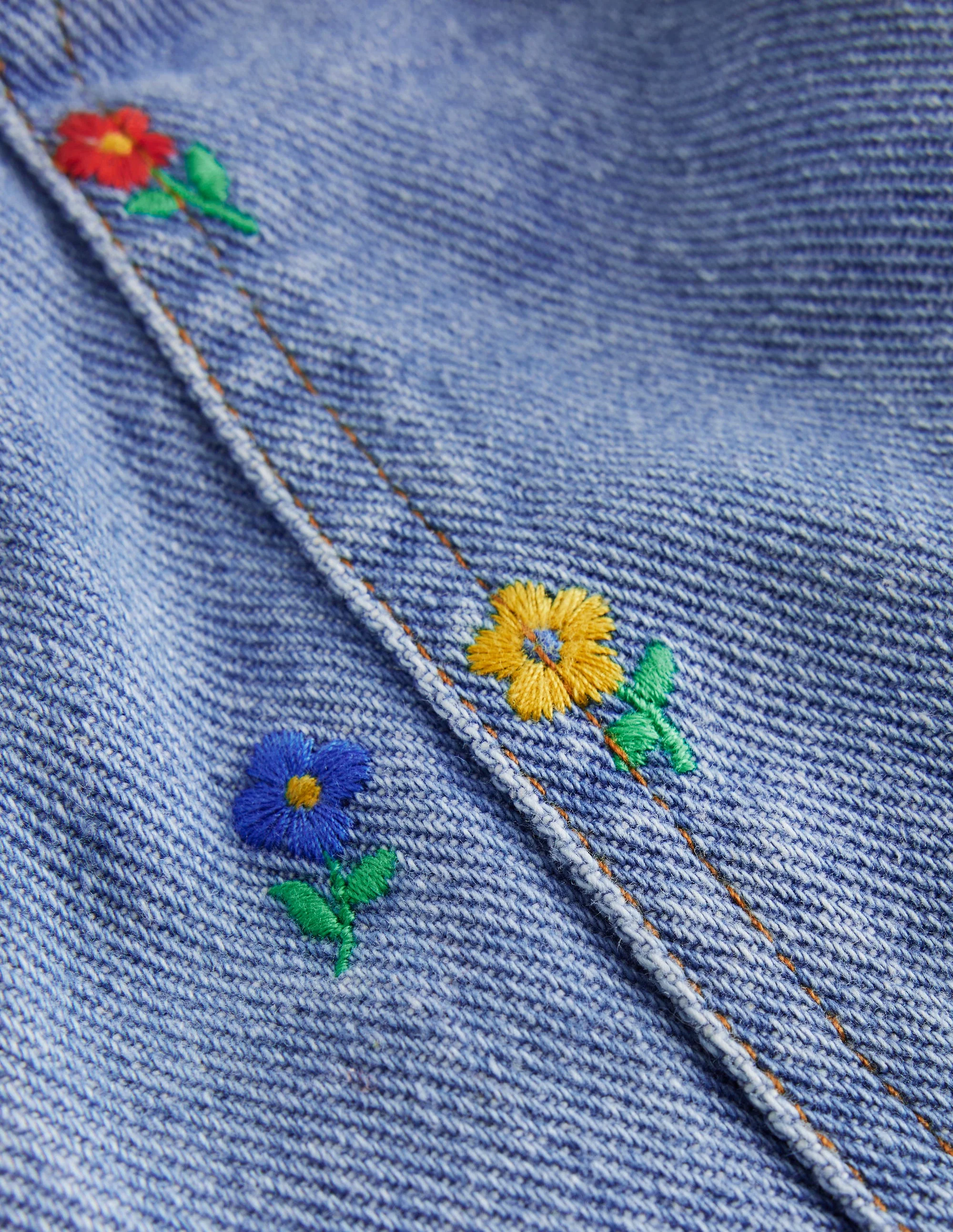 Bestickte Hose zum Hineinschlüpfen-Denim Florale Stickerei - Image 3