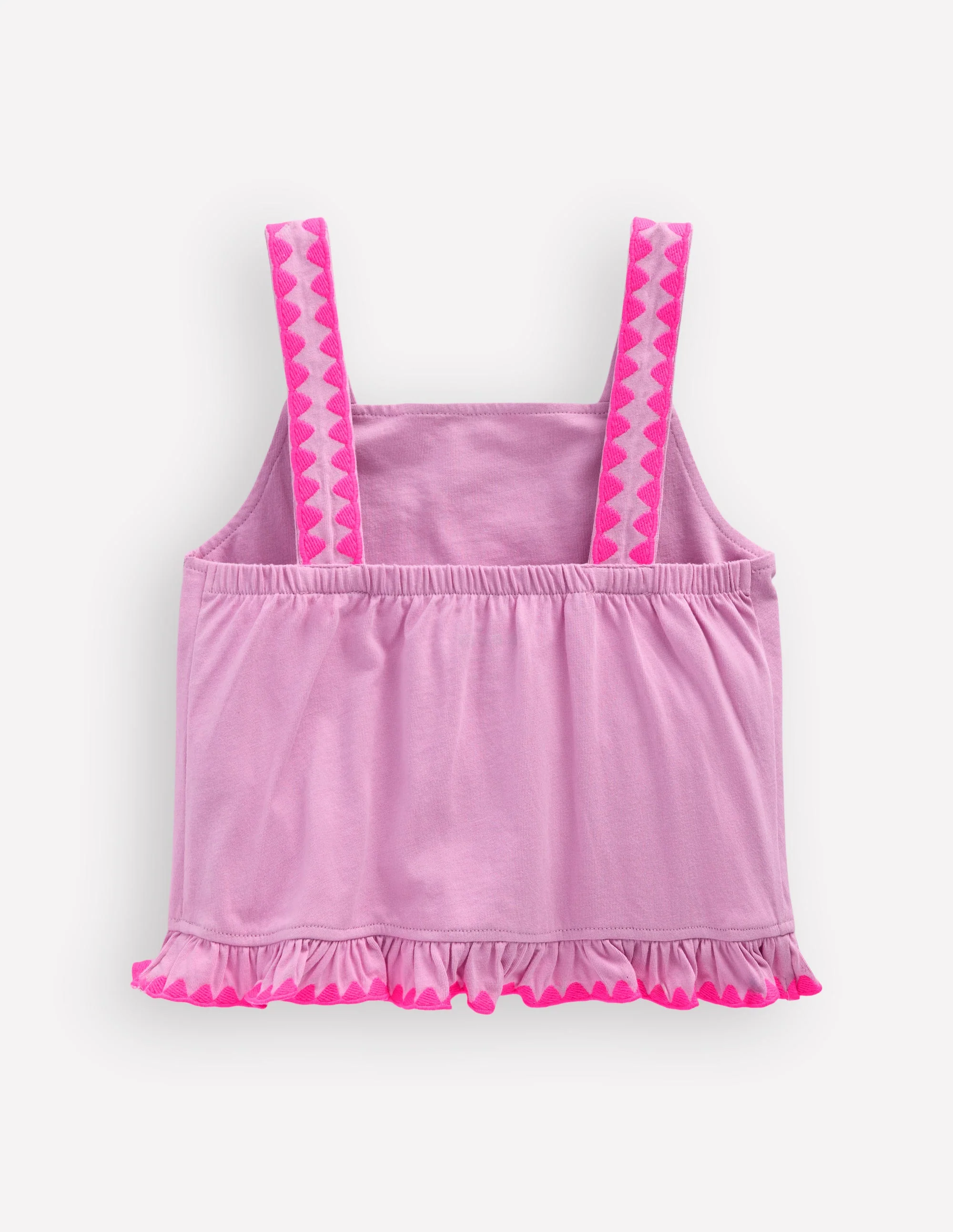 Besticktes Oberteil mit Schößchen-Kräftiges Rosa Stickerei - Image 3