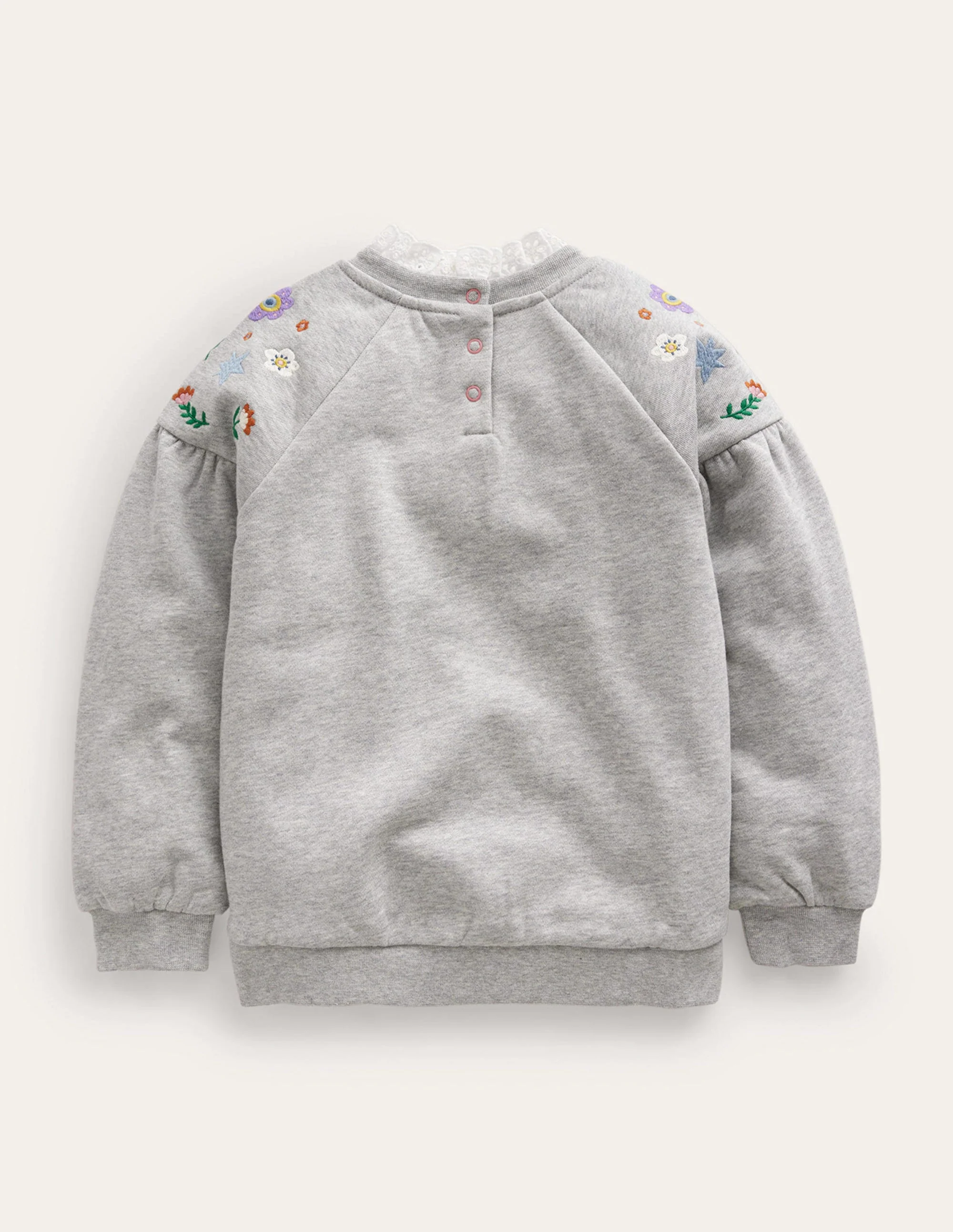 Besticktes Sweatshirt-Grau Meliert Tiere - Image 2