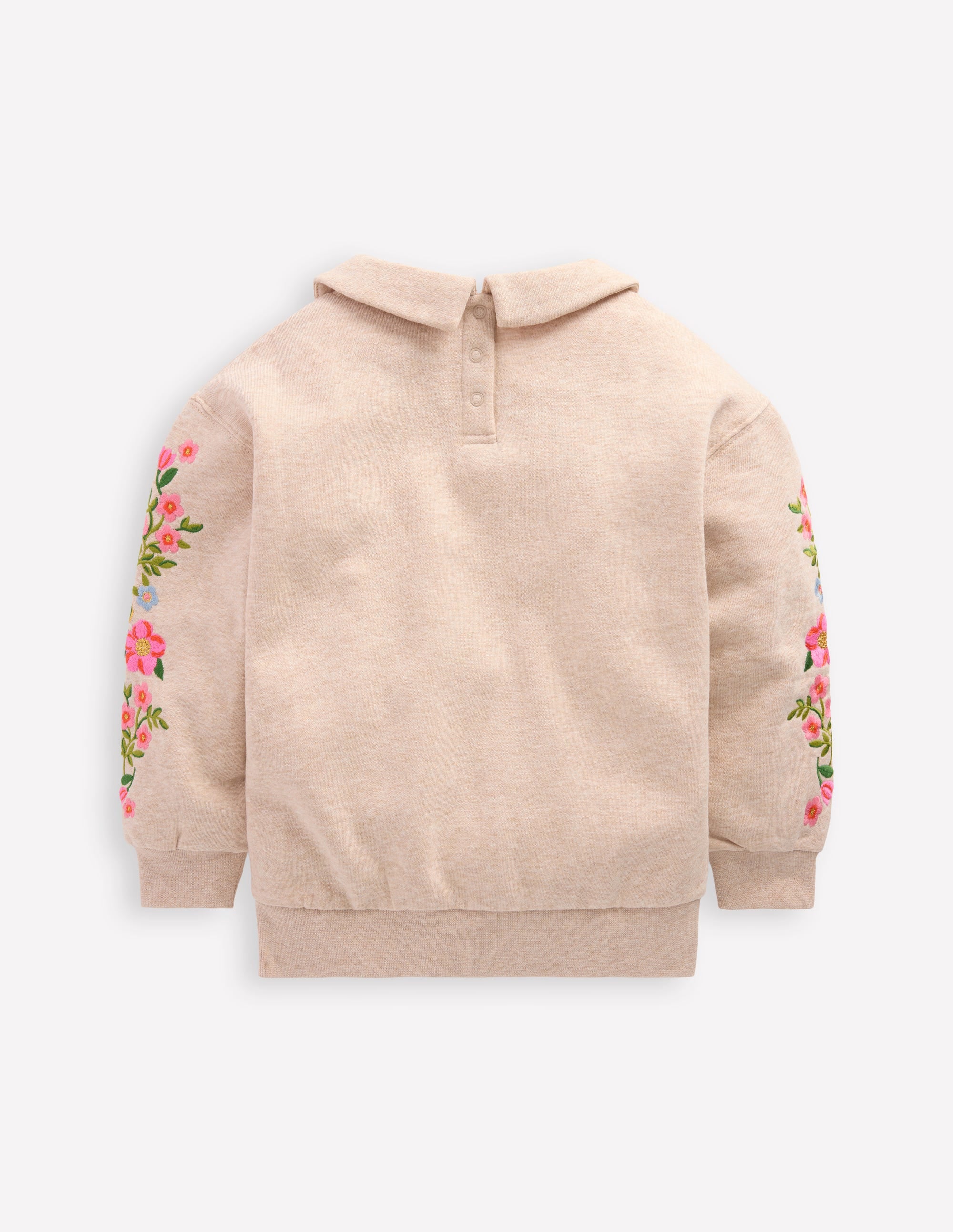 Besticktes Sweatshirt-Haferbeige meliert Stickerei - Image 2