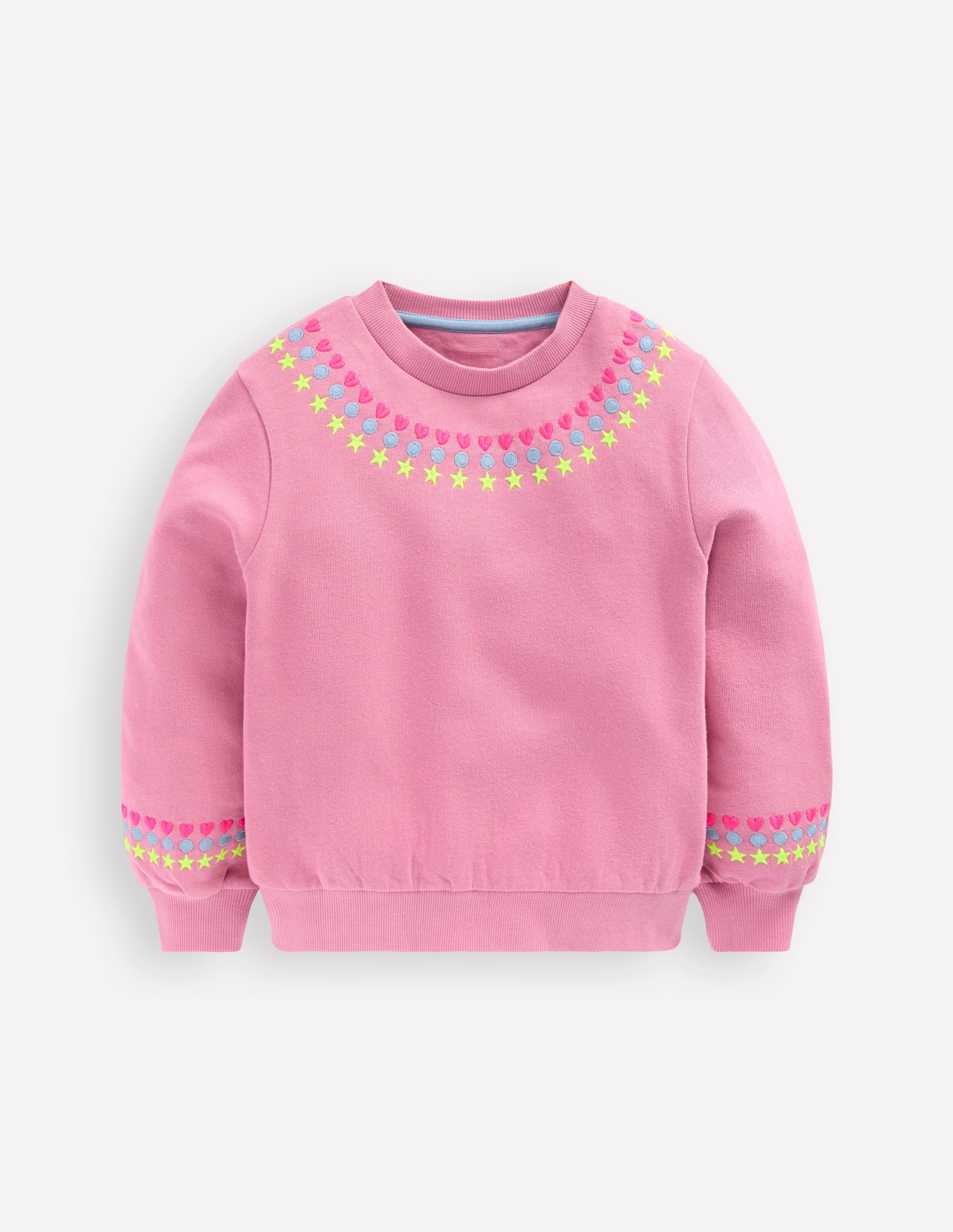 Besticktes Sweatshirt-Rosa Schleier Stickerei