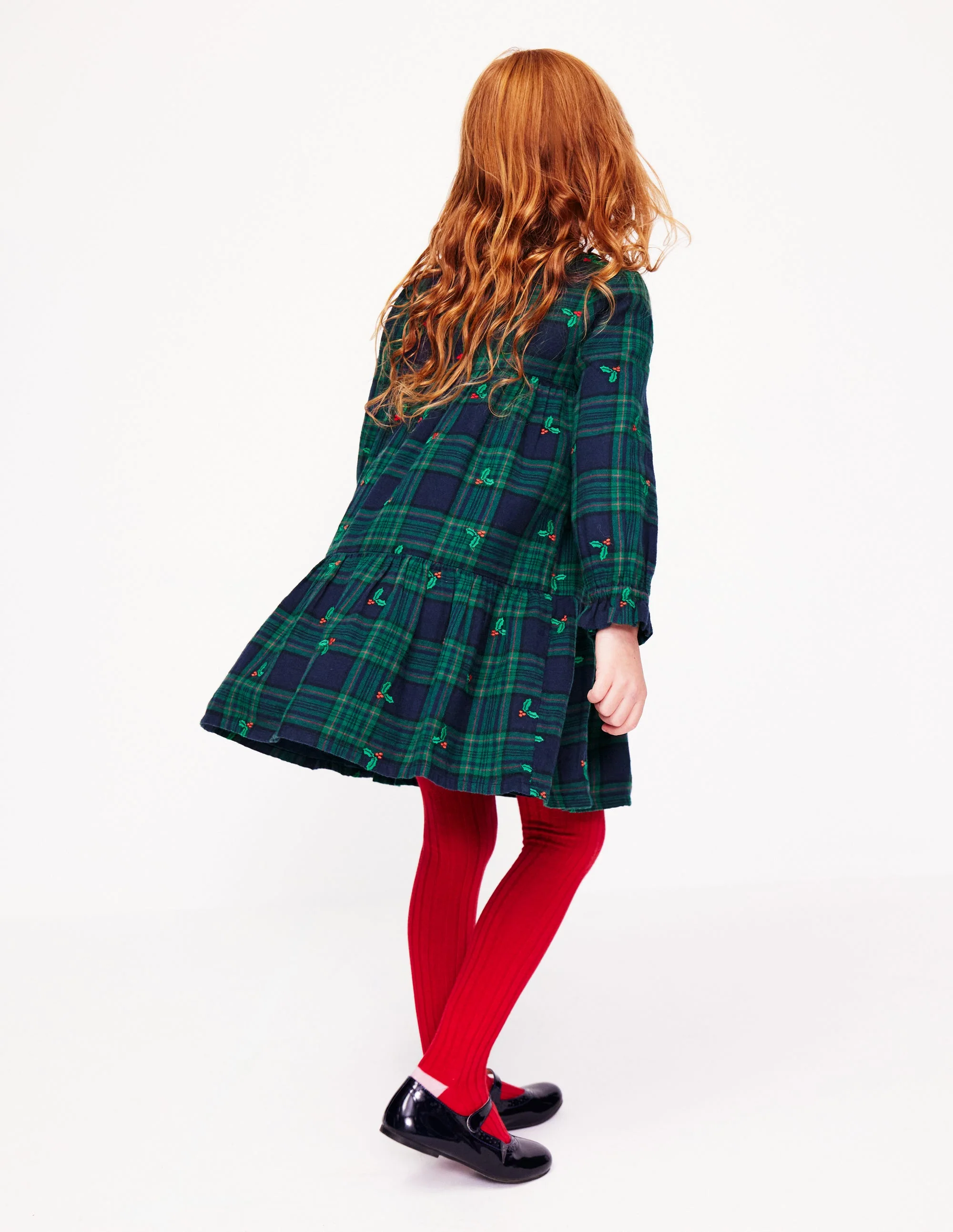 Betsy Stufenkleid zum Herumwirbeln-Blackwatch Karo Holly - Image 2