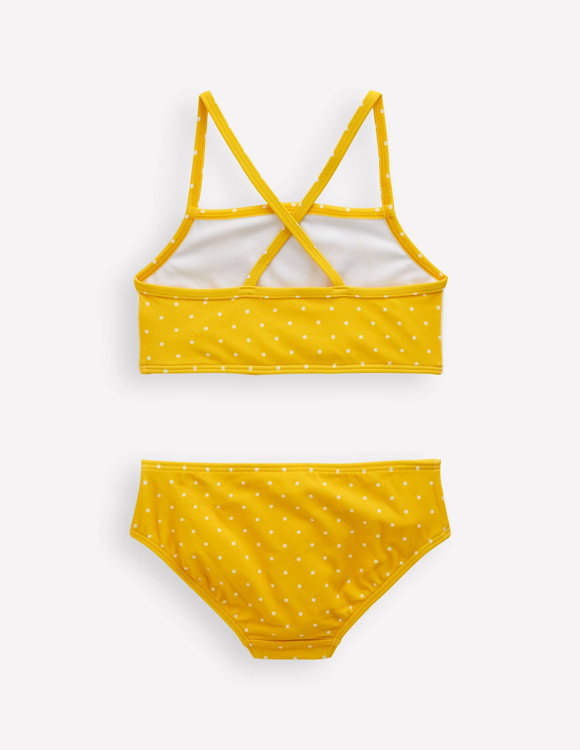 Bikini mit gekreuzten Rückenträgern und Logo-Gelb - Image 2