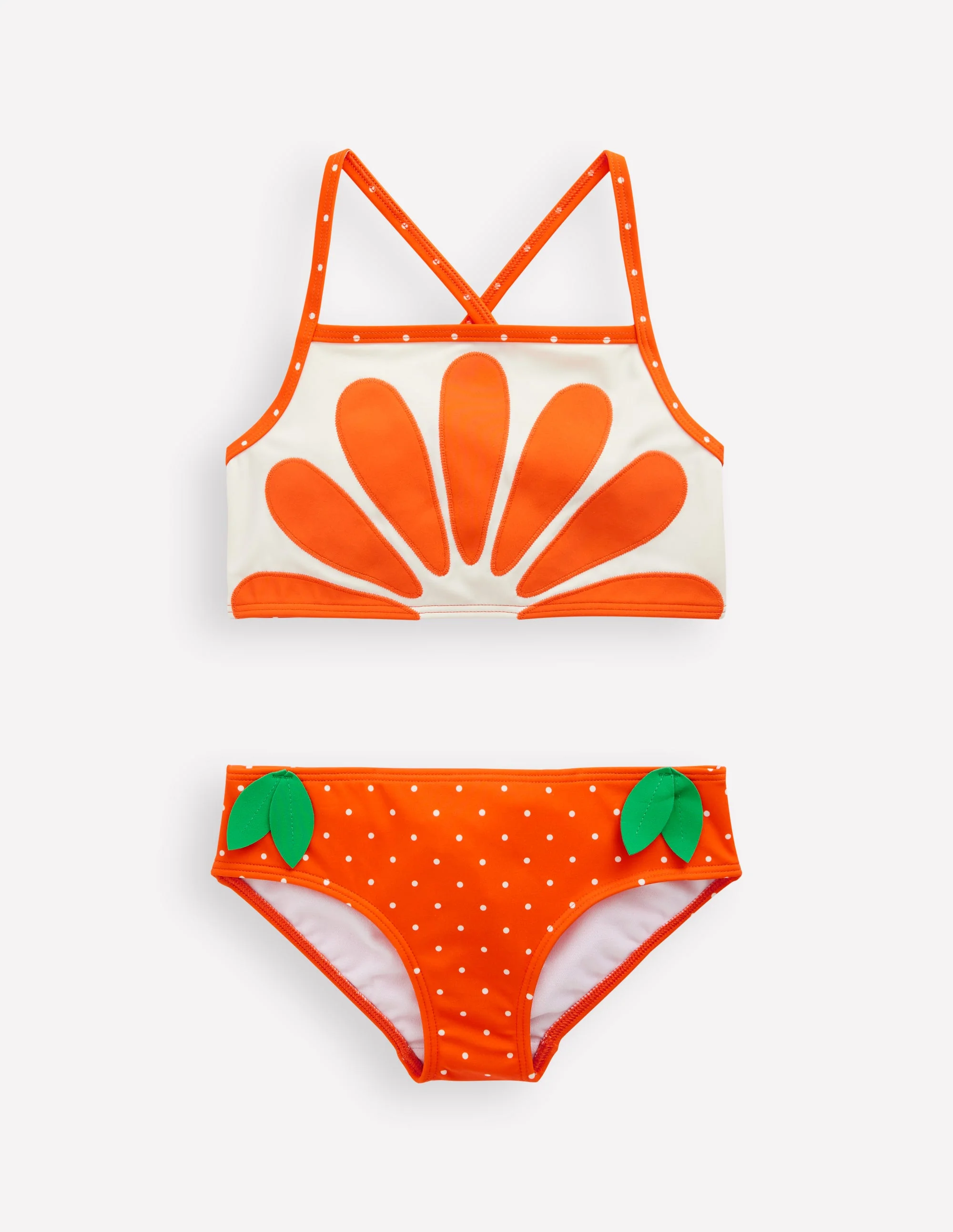 Bikini mit gekreuzten Rückenträgern und Logo-Leuchtendes Orange - Image 3