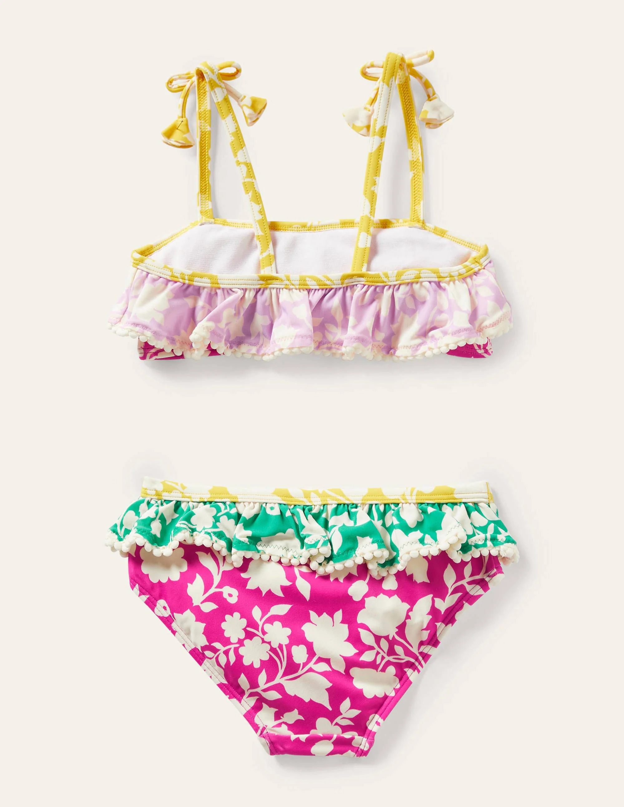 Bikini mit Mustermix und Rüschen-Beerenviolett, Paisleymuster - Image 2