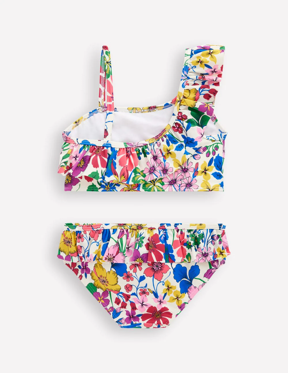 Bikini mit Rüschen und einem Träger-Bunt, Regenbogenblumen - Image 2