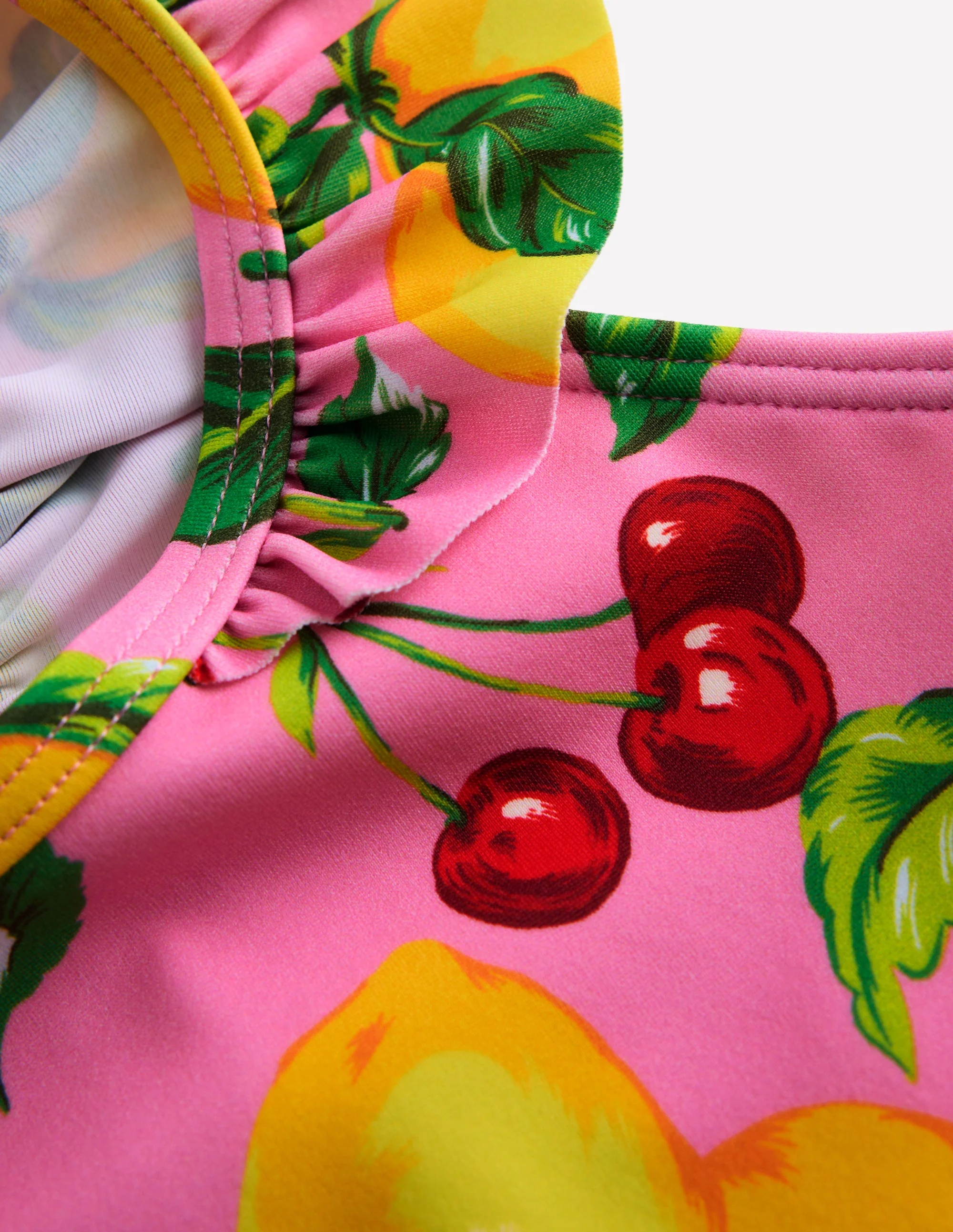 Bikini mit Rüschenträgern-Rosa Zitronen und Kirschen - Image 3