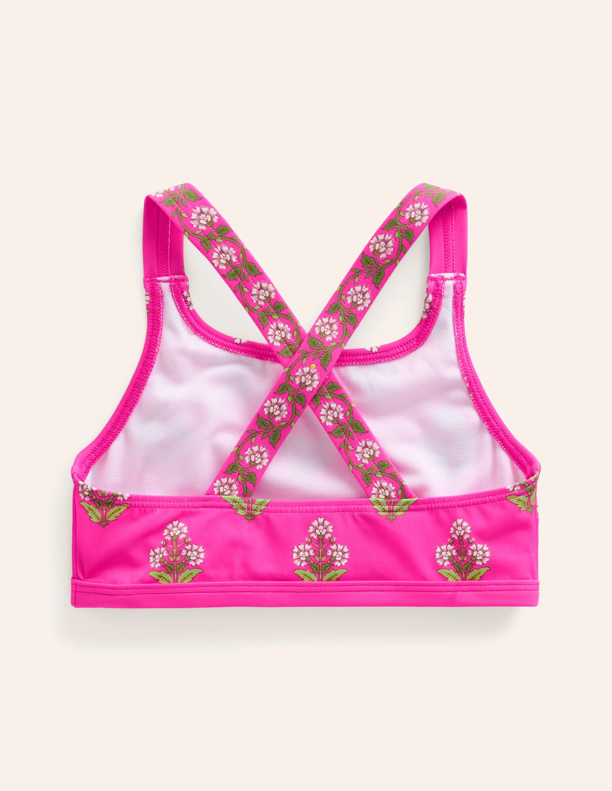 Bikinioberteil mit gekreuzten Rückenträgern-Pink Kleiner Holzblock - Image 2