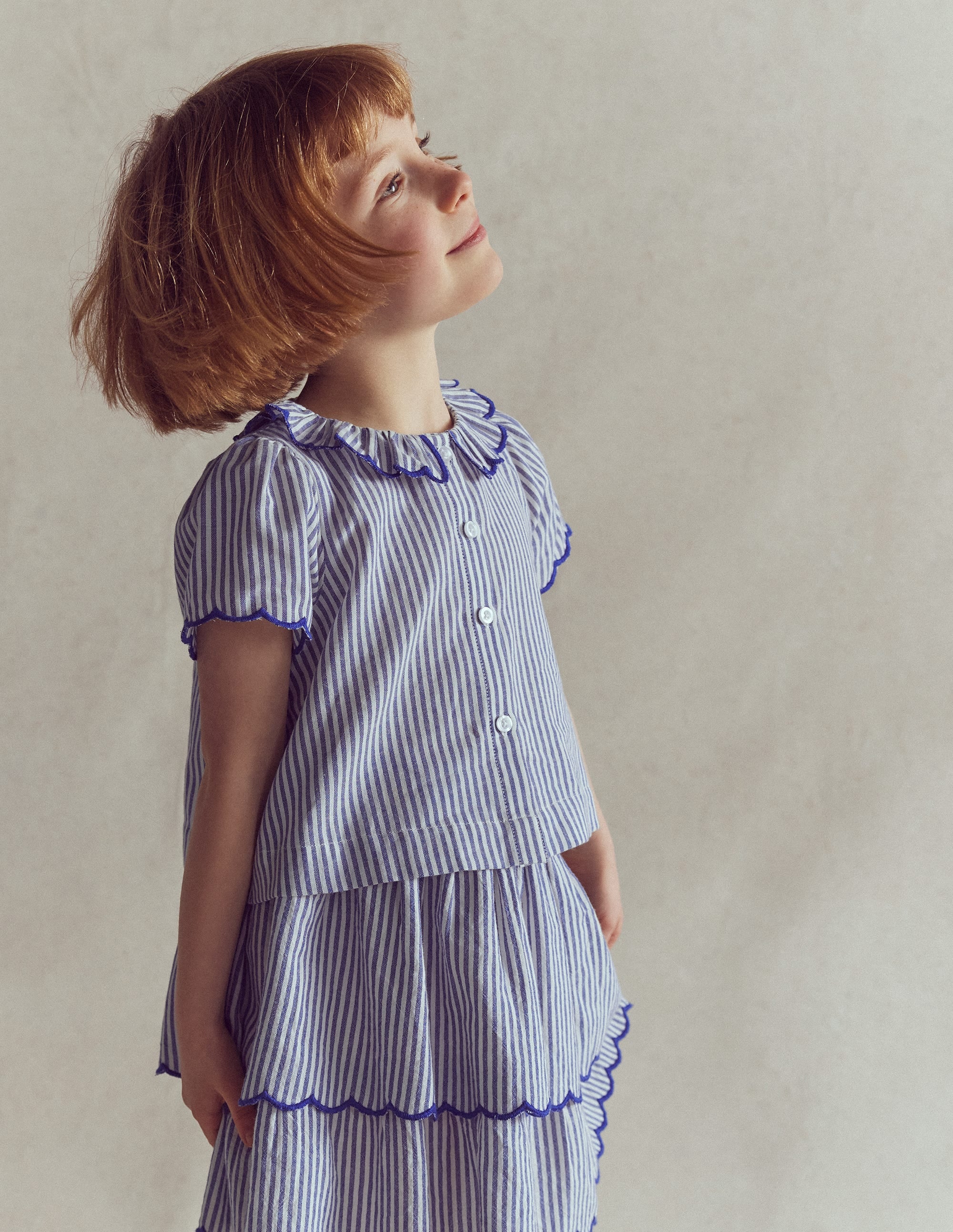 Bluse mit Knopfleiste-Blau/Naturweiß Streifen - Image 2