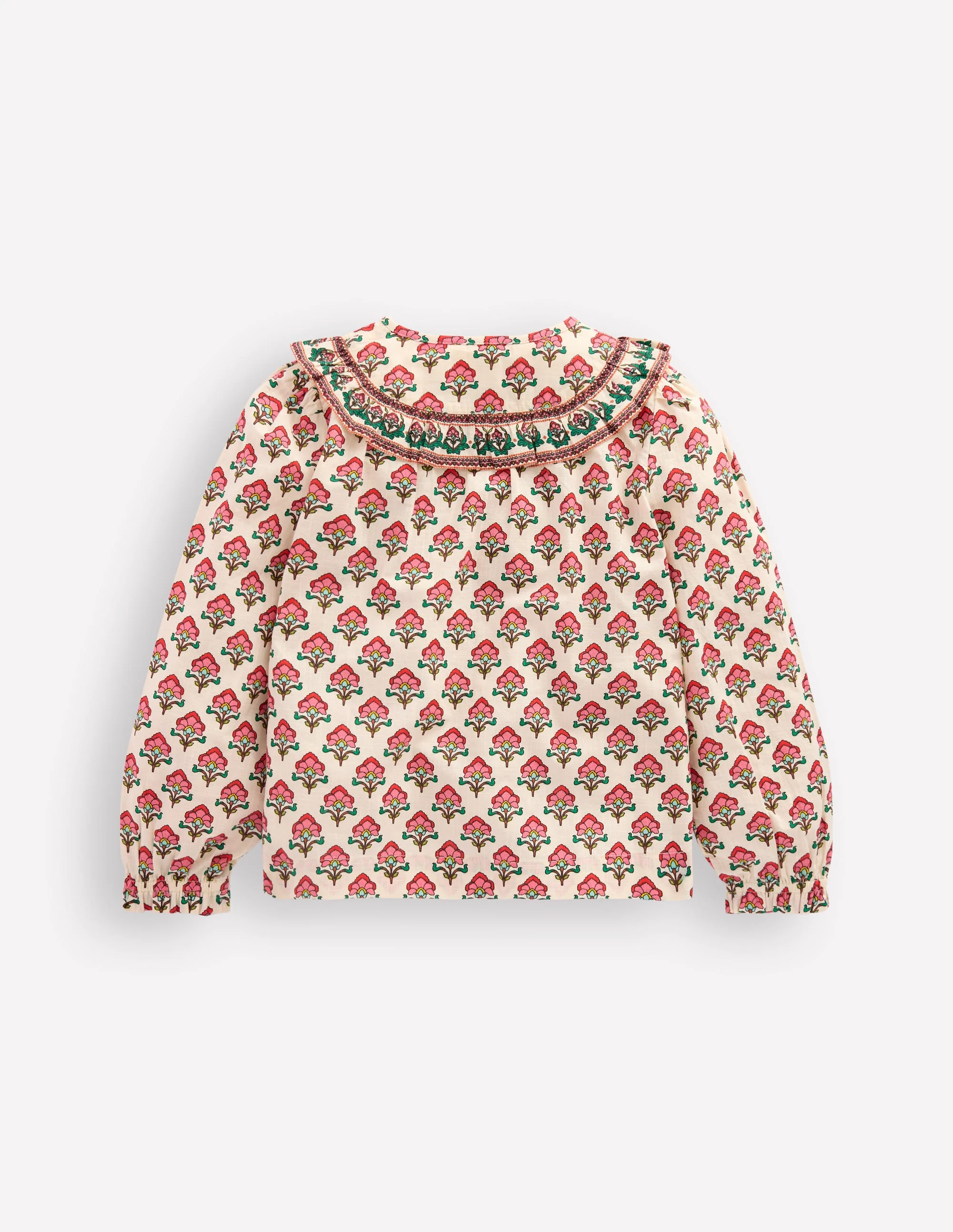 Bluse mit Rüschenpasse-Holzblock-Blume - Image 2