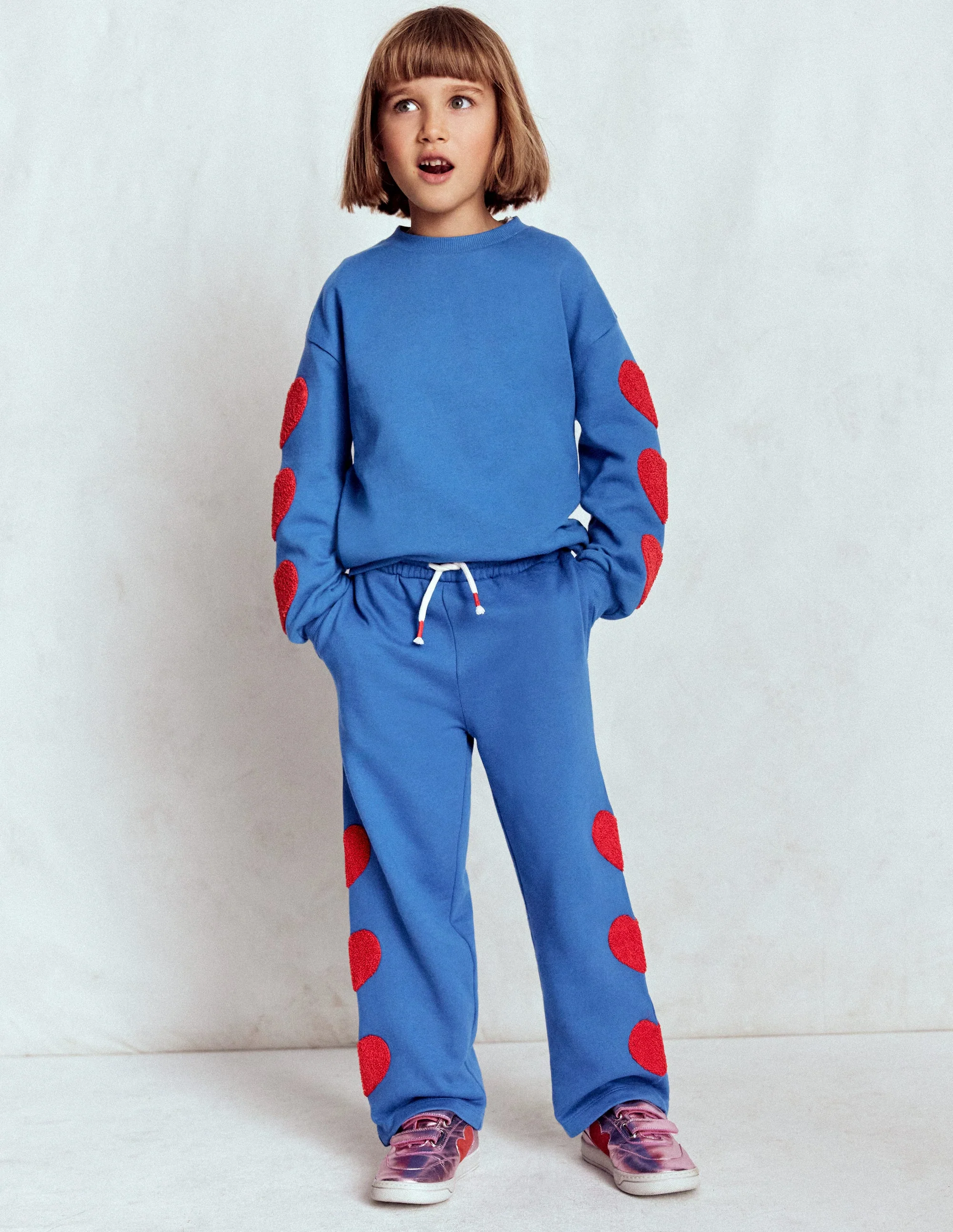 Bobbie Jogginghose mit Applikationen-Blauhäher Herzen - Image 2