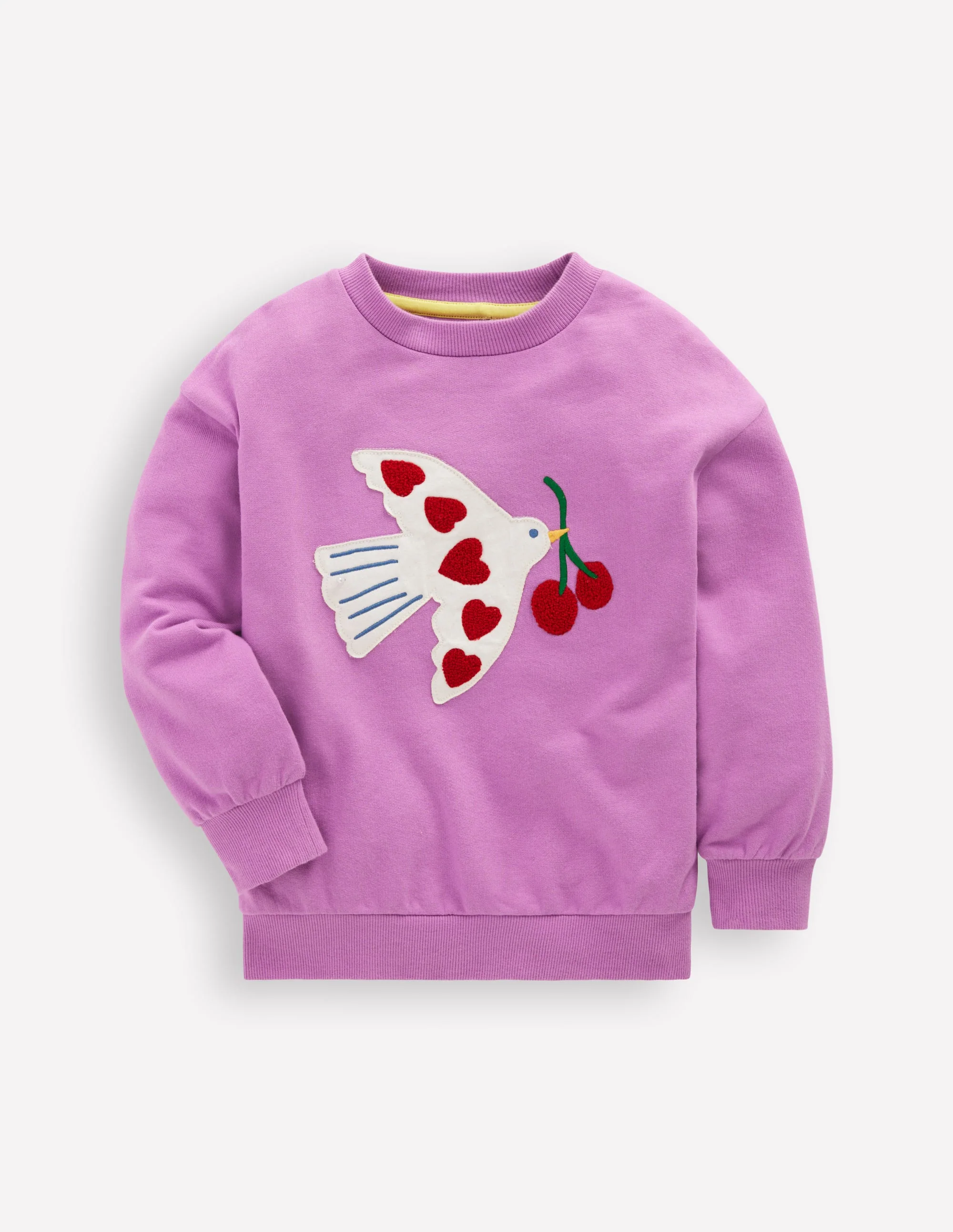 Bobbie Sweatshirt mit Applikation-Lila Tauben