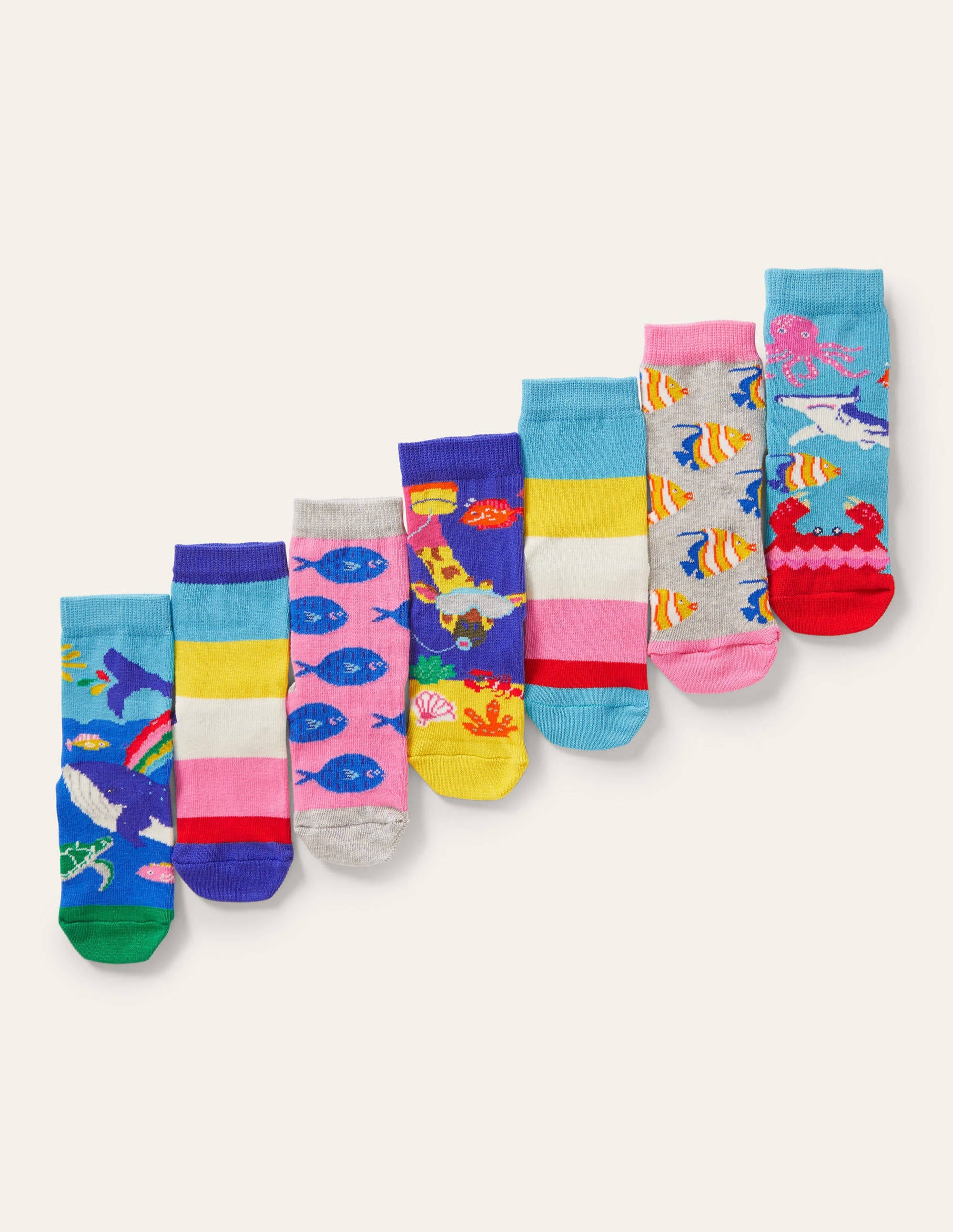 Box mit Socken im 7er-Pack-Unterwassertiere