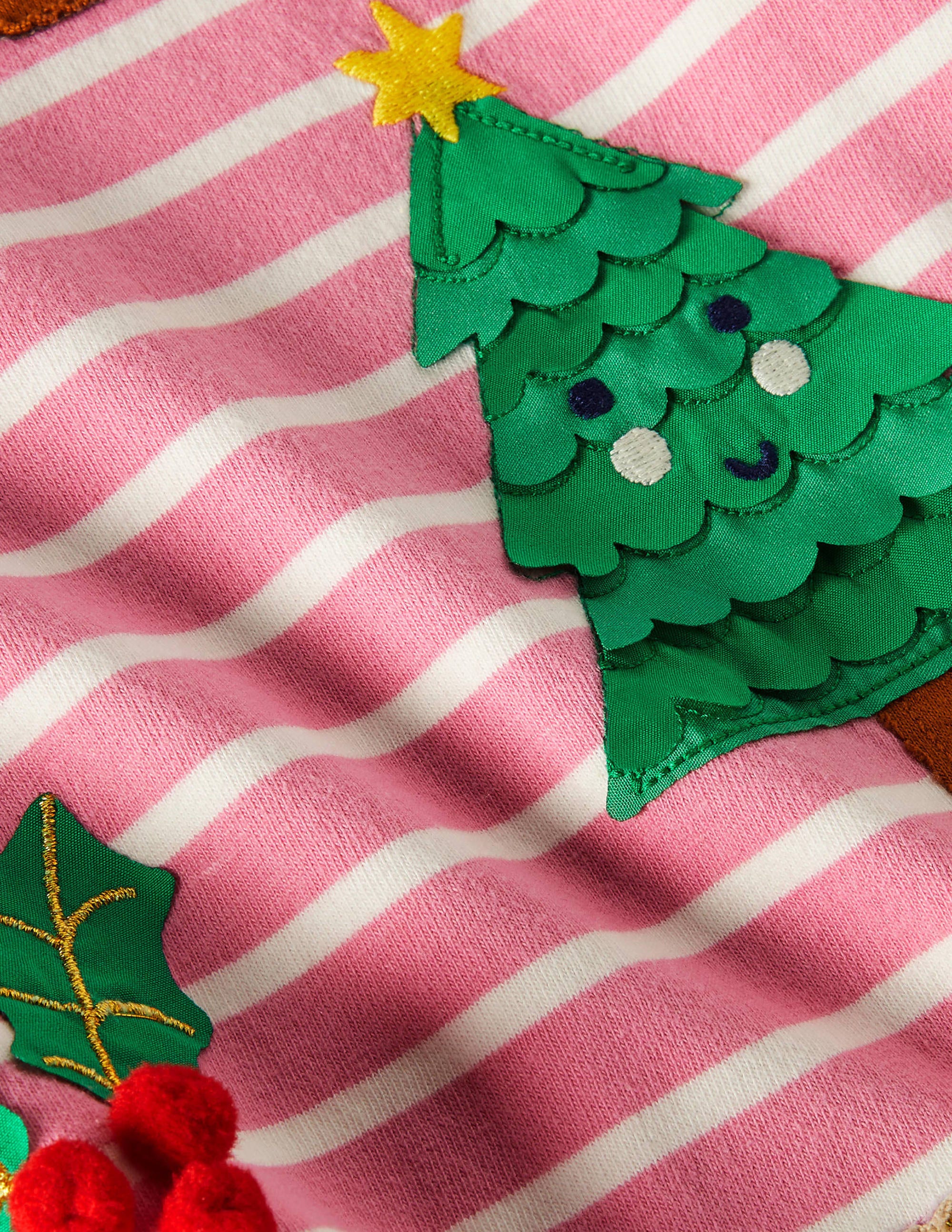 Bretonshirt mit 3D-Applikation-Blütenrosa/Naturweiß, Festliches Muster - Image 3