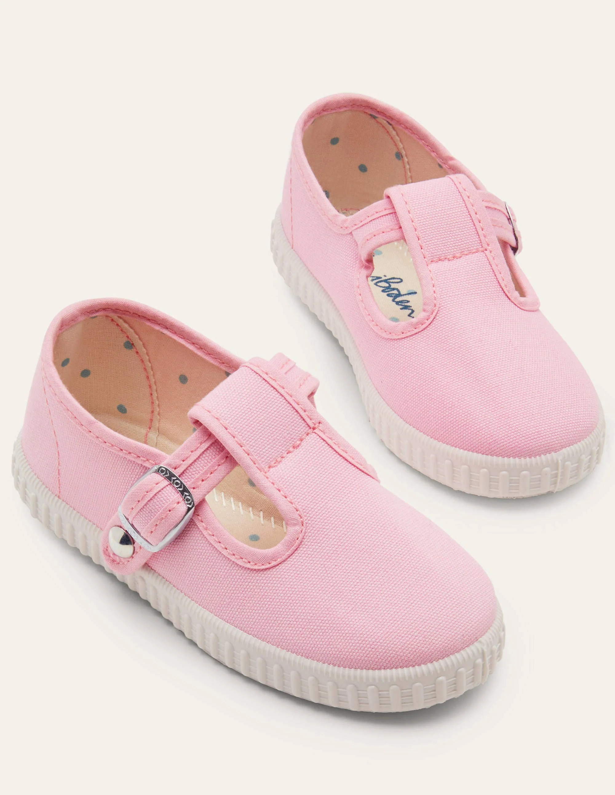 Canvas-Schuhe mit T-Steg-Rosa