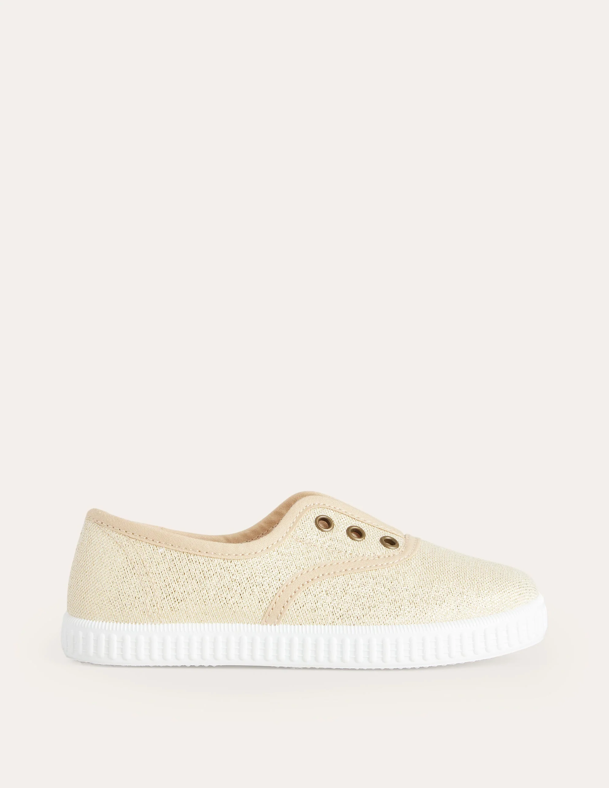 Canvas-Schuhe ohne Schnürsenkel zum Hineinschlüpfen-Gold