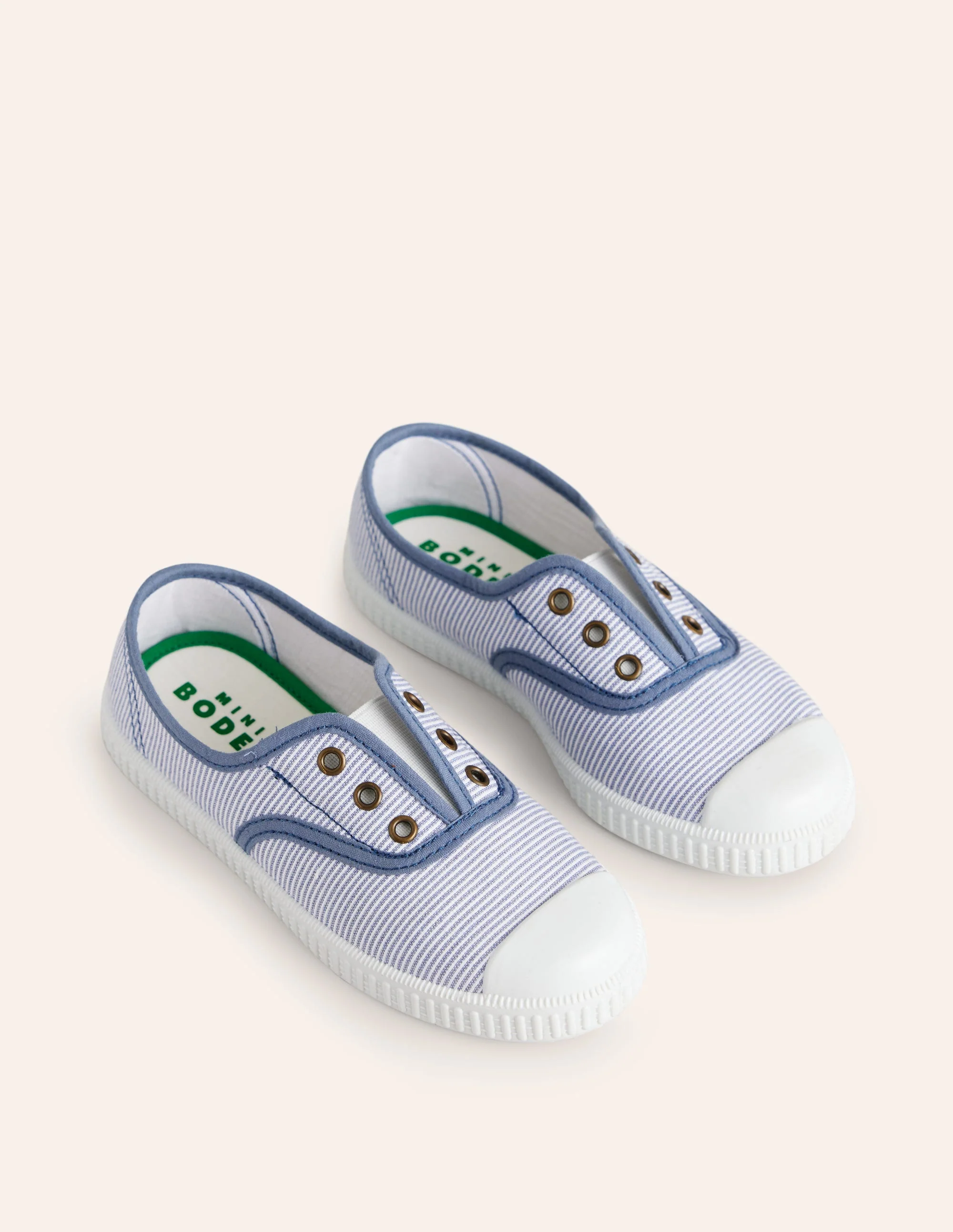 Canvas-Schuhe zum Hineinschlüpfen-Blau Drell Streifen - Image 2