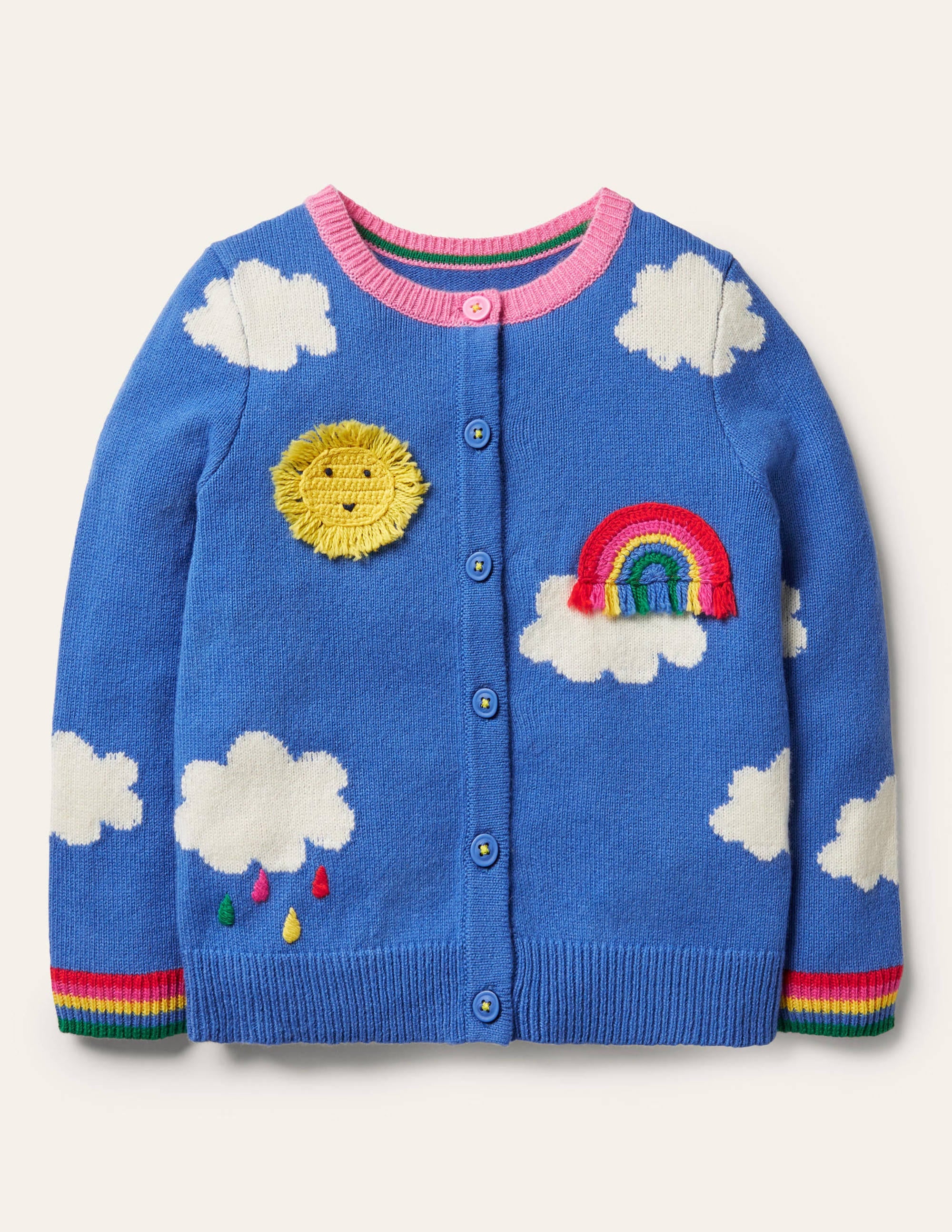 Cardigan mit Wetterapplikation-Elisabethanisches Blau, Himmel