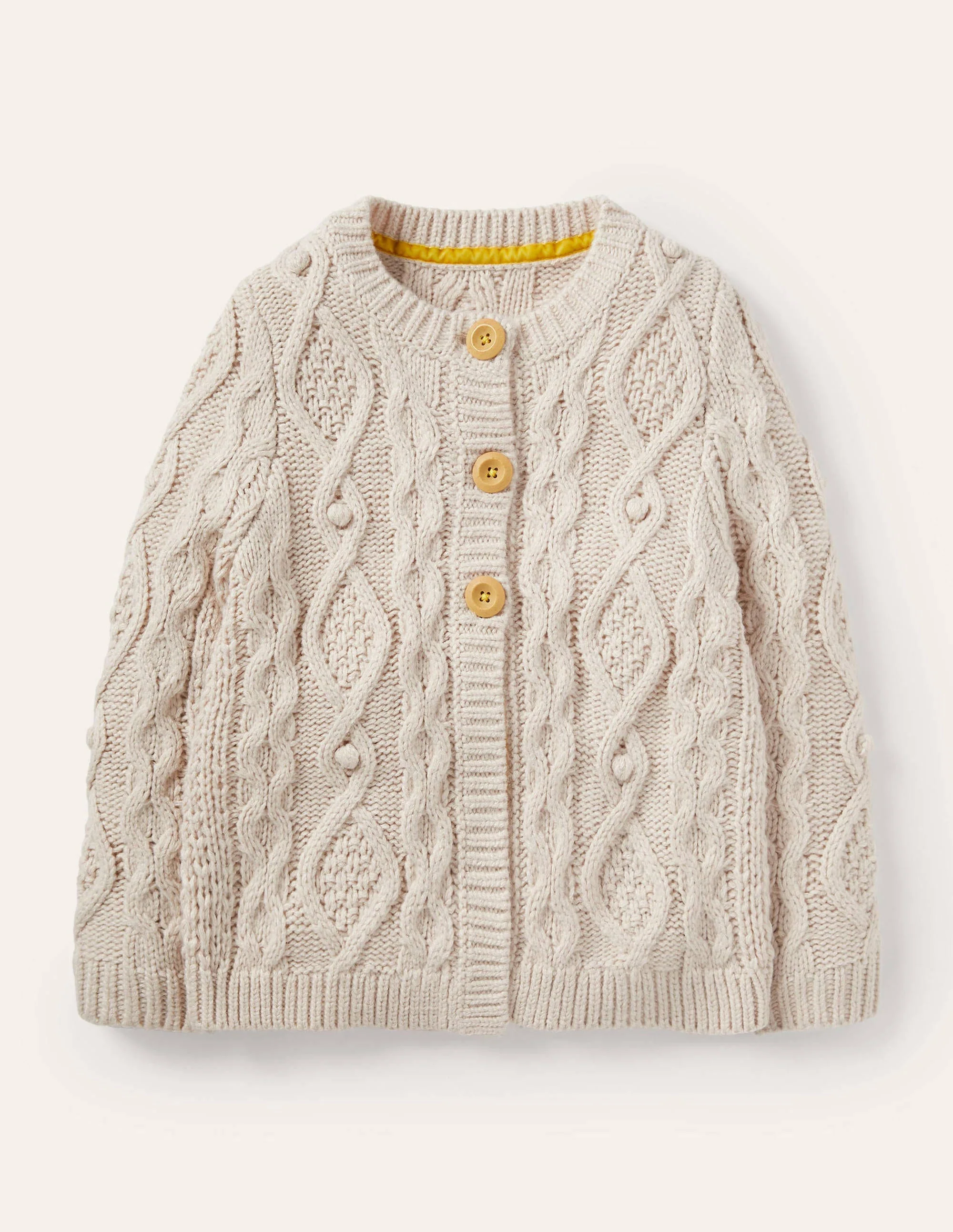 Cardigan mit Zopfstrickmuster-Ecru