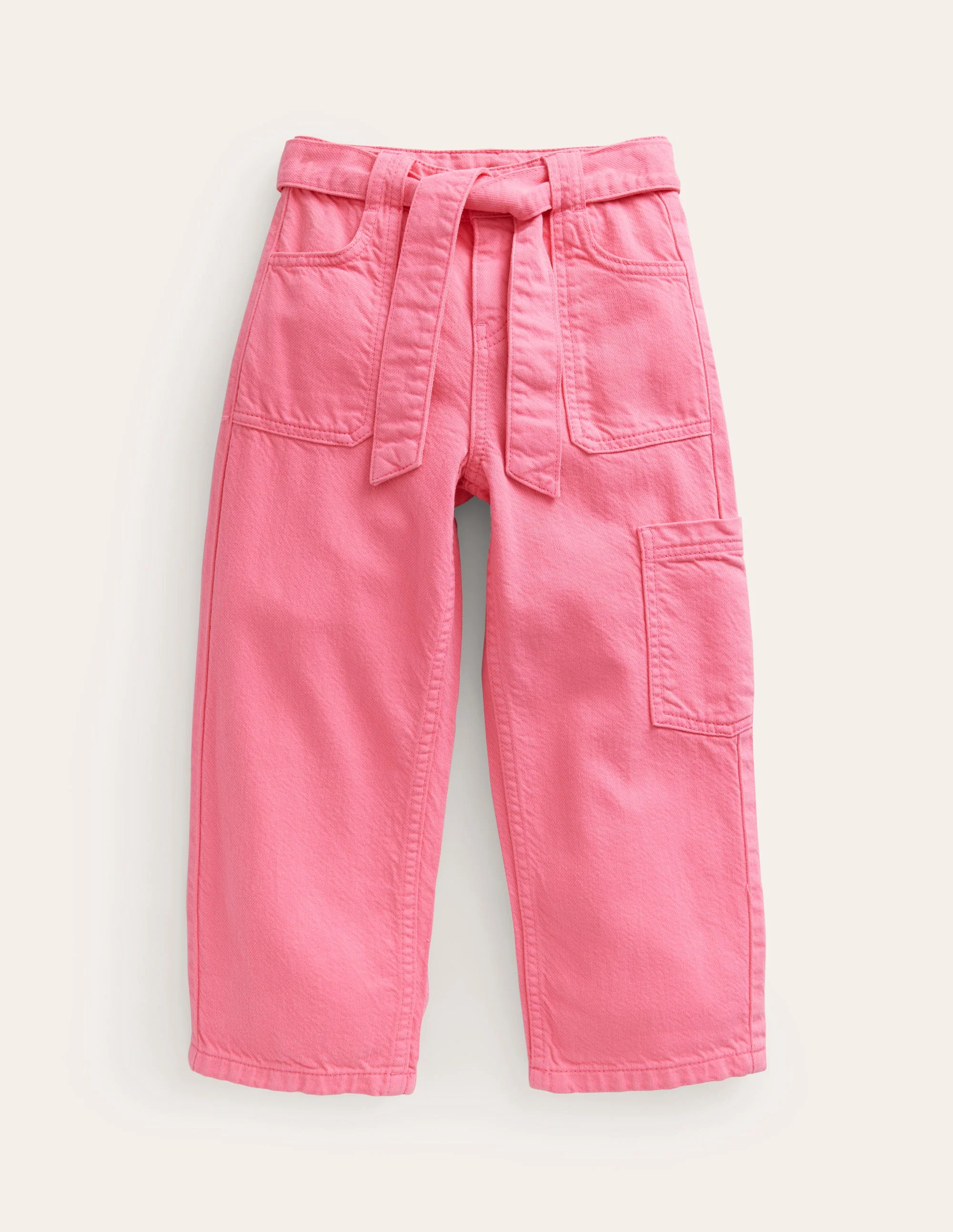 Cargohose mit Bindegürtel-Pastell-Orchideenrosa