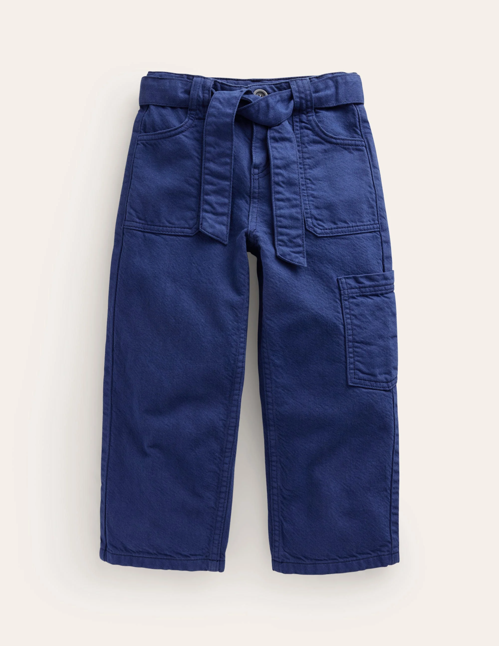 Cargohose mit Bindegürtel-Schuluniform-Marineblau