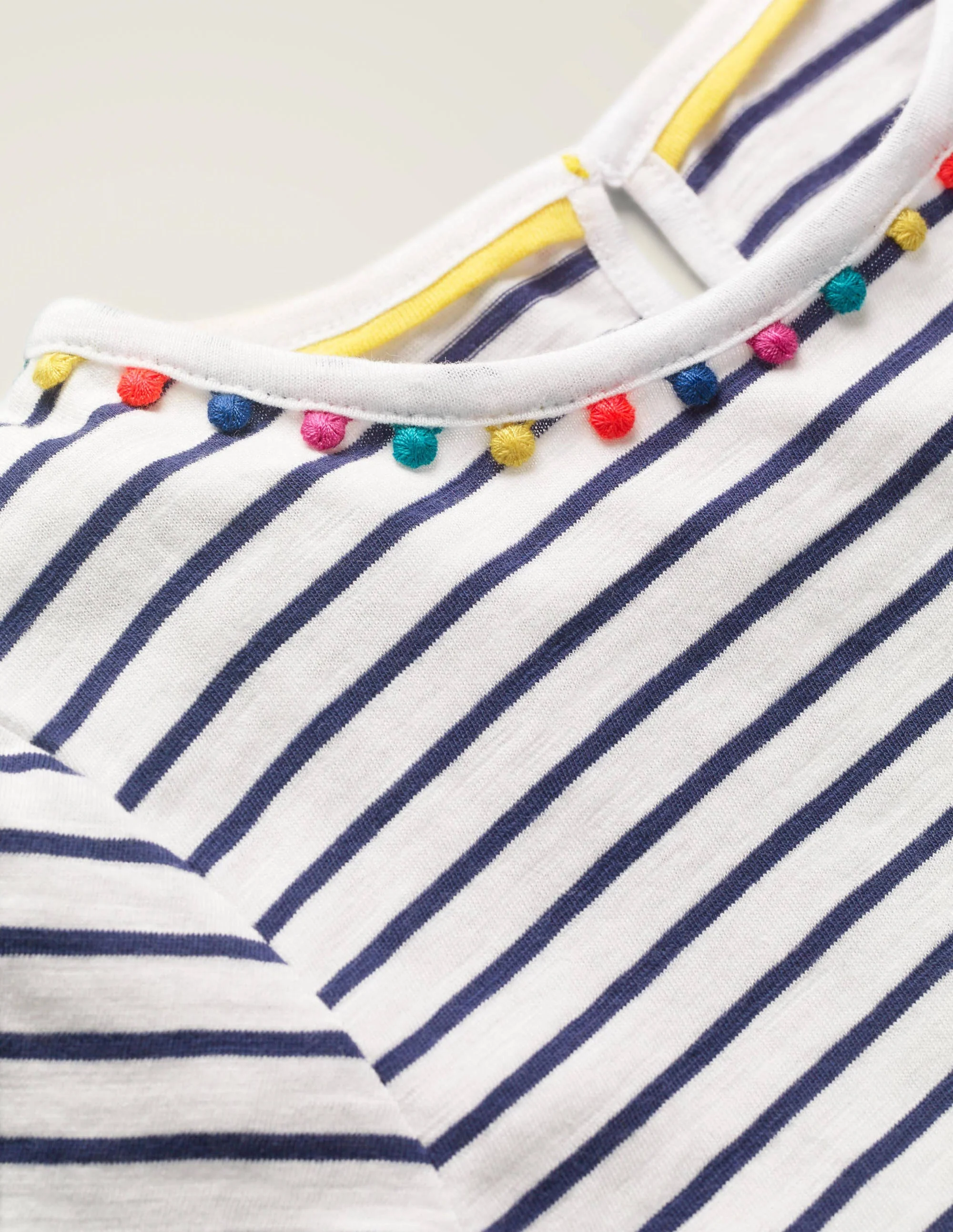 Charlie Jersey-T-Shirt mit Bommeln-Indigoblau/Naturweiß - Image 3