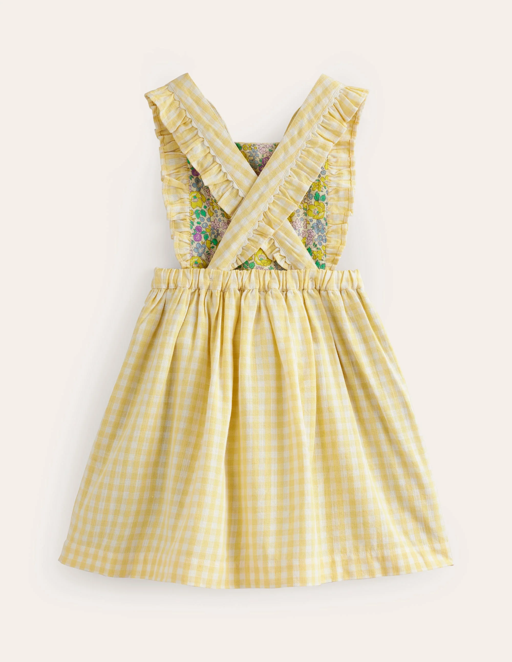 Charmantes Schürzenkleid-Honigfarben / Naturweiß Streifen Häschen - Image 2