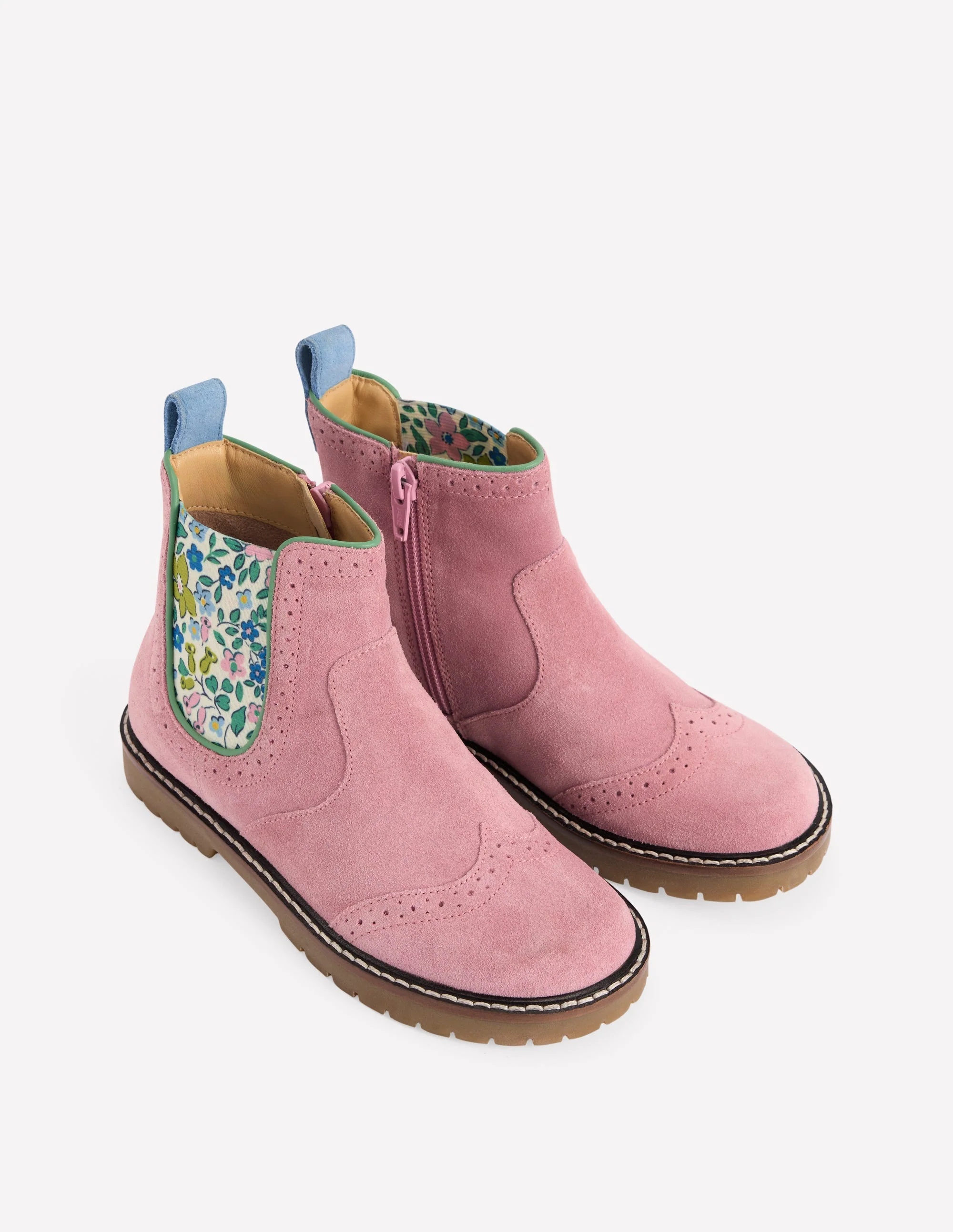 Chelsea-Stiefel aus Leder-Pink Geblümt - Image 2