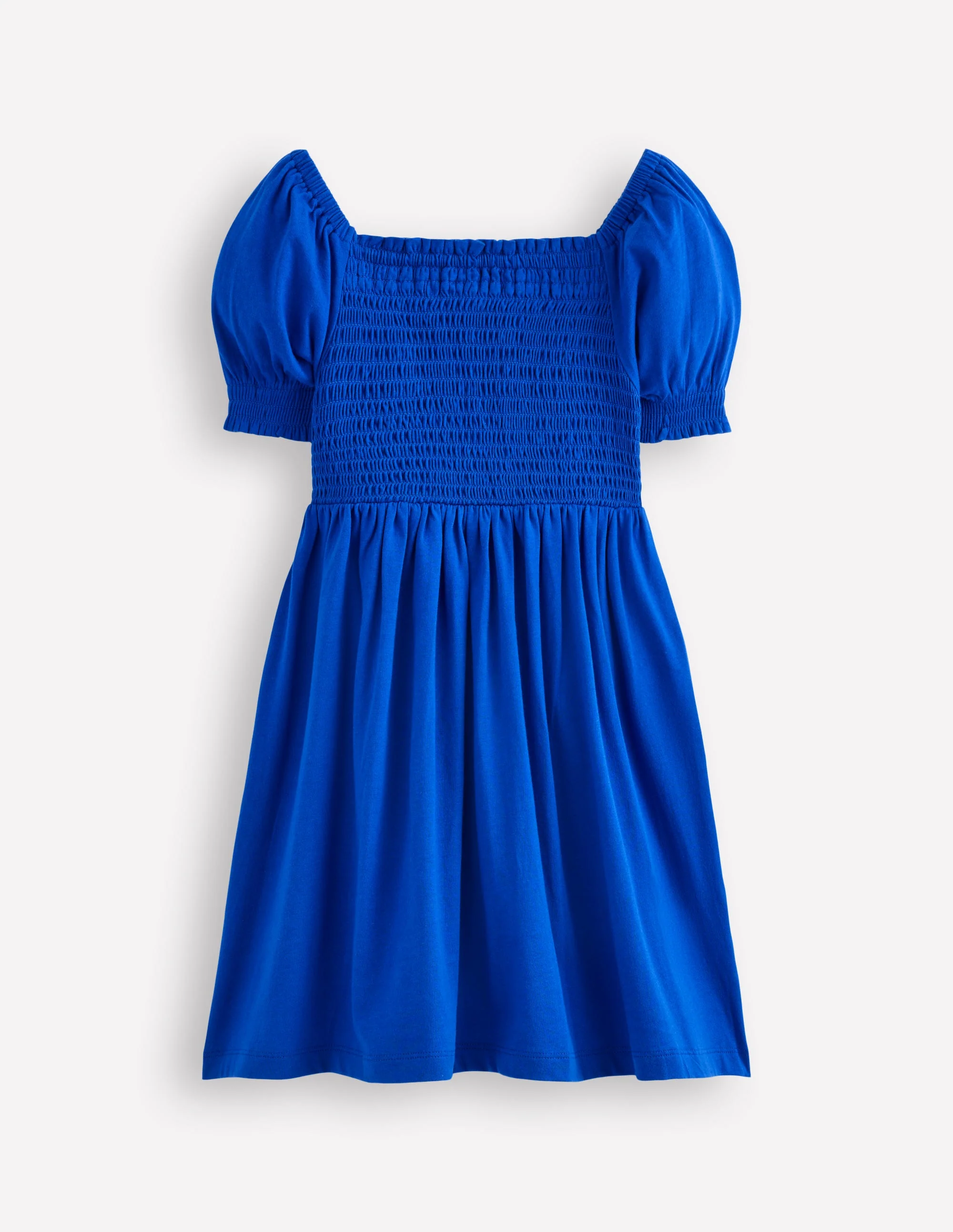 Clare Gesmoktes Kleid mit Applikation-Blau Safari Tiere - Image 2
